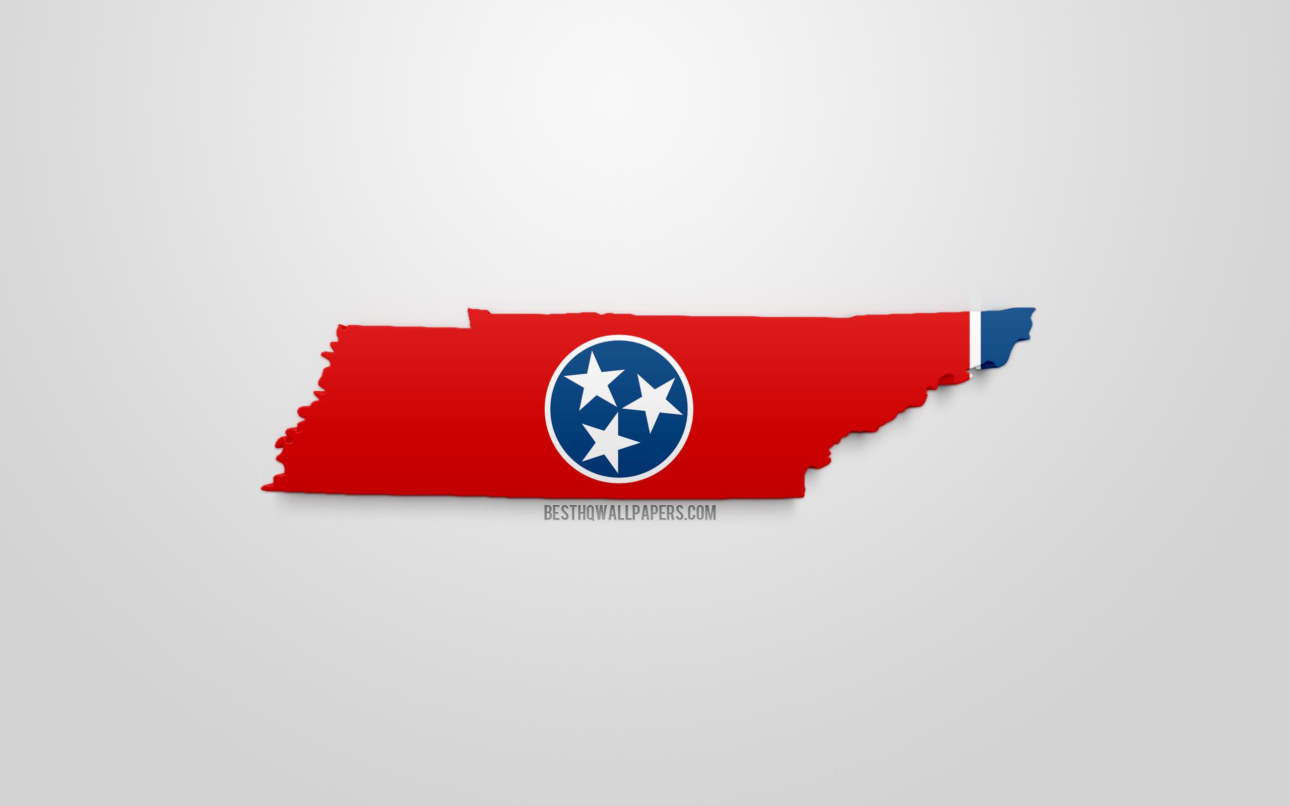 2560x1600 Download wallpaper 3D flag of Tennessee, map silhouette of Tennessee, US state, 3D art, Tennessee 3D flag, USA, North America, Tennessee, geography, Tennessee 3D silhouette for desktop with resolution 2560x1600. High Quality