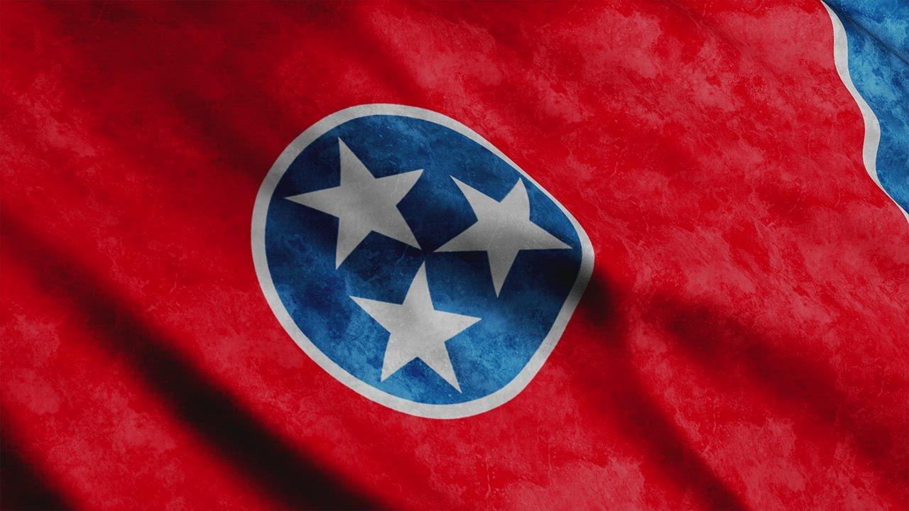 1280x720 Tennessee State flag while waving, 3D Stock Video