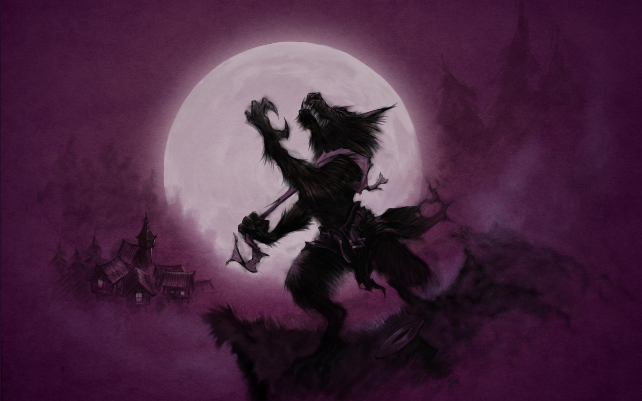 2560x1600 Werewolf Halloween For Background