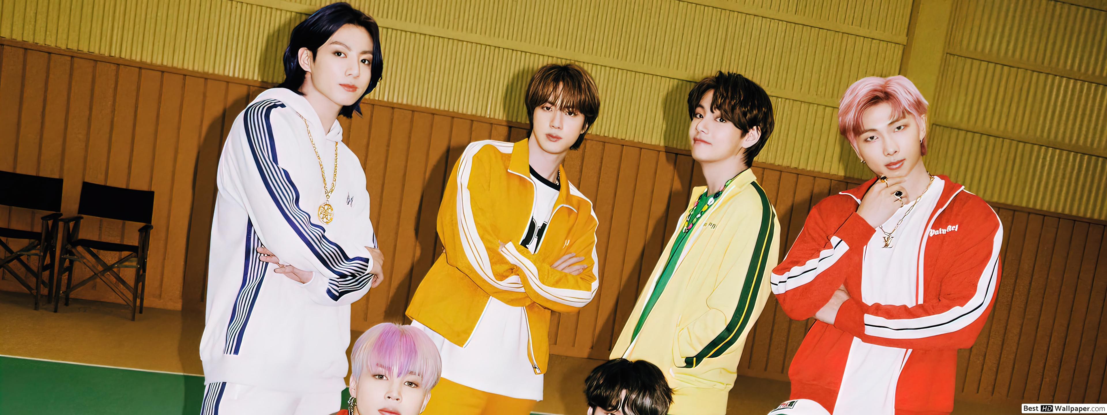 3840x1440 BTS Members in 'Cooler & Sweeter' (Butter MV Remix) MV Photohoot (2021) HD wallpaper download