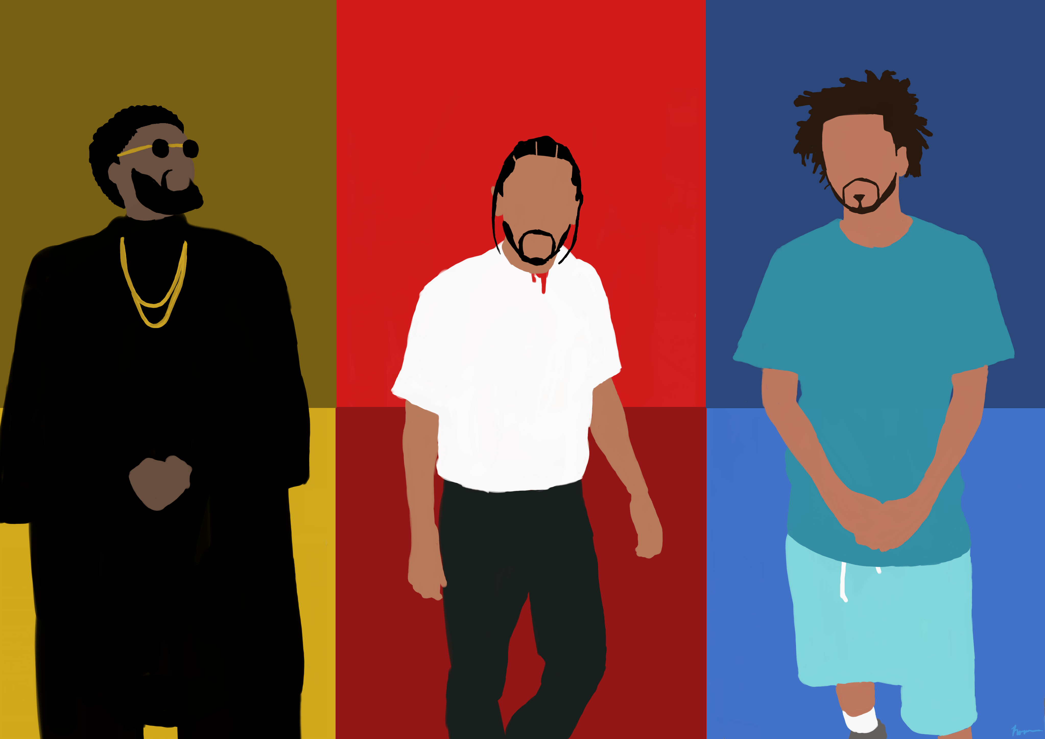 4092x2893 J Cole Cartoon Wallpaper