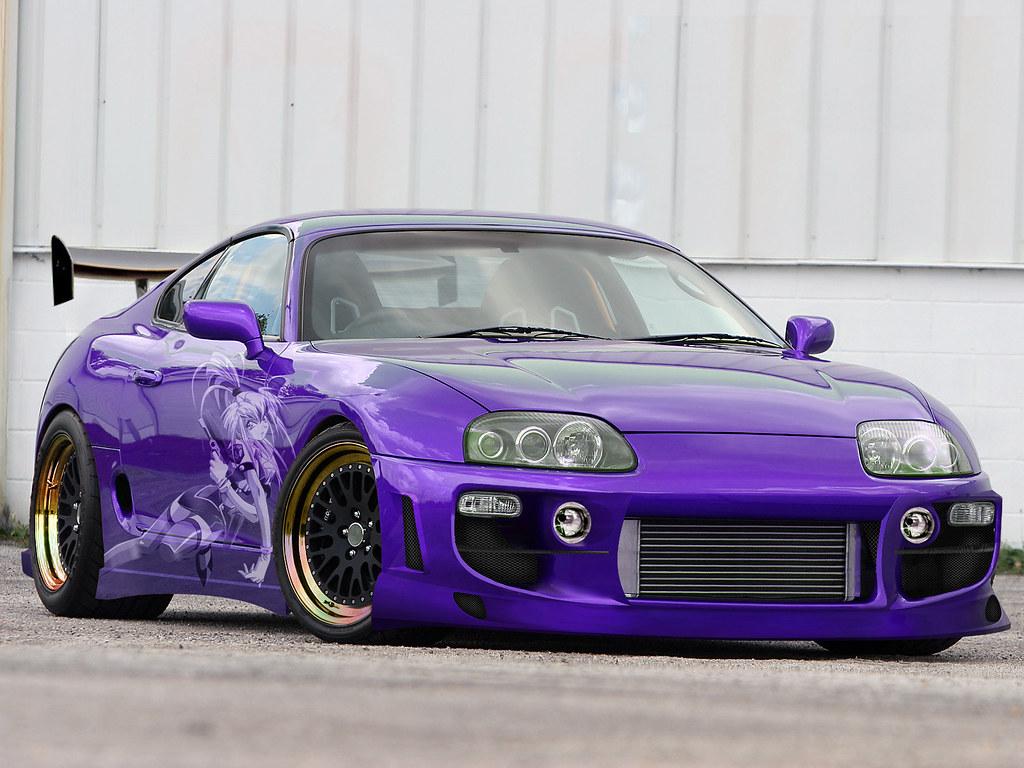 1024x768 Purple Toyota Supra Wallpaper