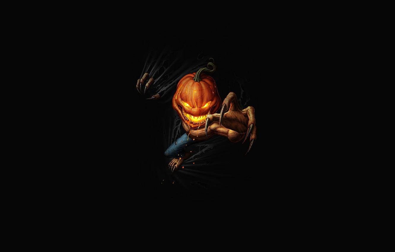 1332x850 Wallpaper Monster, Hand, Pumpkin, Halloween, Halloween, Fantasy, Claws, Monster, Pumpkin, Art, Art, Fiction, Illustration, Character, Hand, Character image for desktop, section минимализм