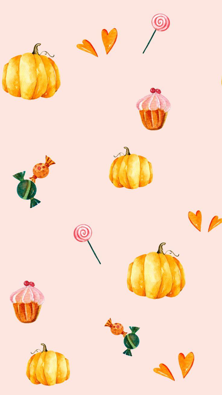 736x1309 PASTEL PUMPKINS AND SWEET TREATS DESKTOP WALLPAPER