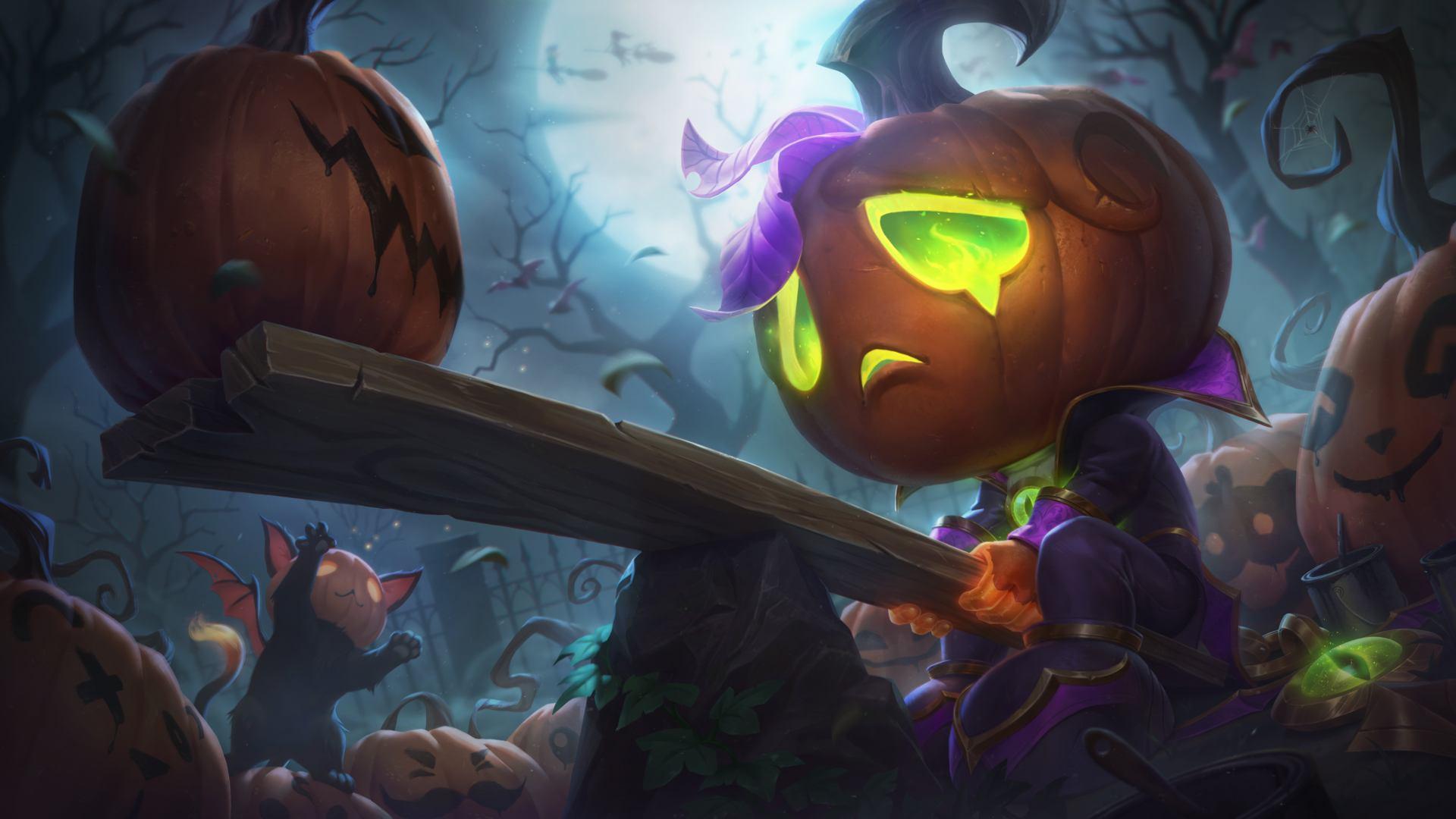 1920x1080 Pumpkin Prince Amumu and Bewitching Elise Wallpaper (Full HD arts) [Artist: Riot Games] of Legends Clan [anime pics & digital art]