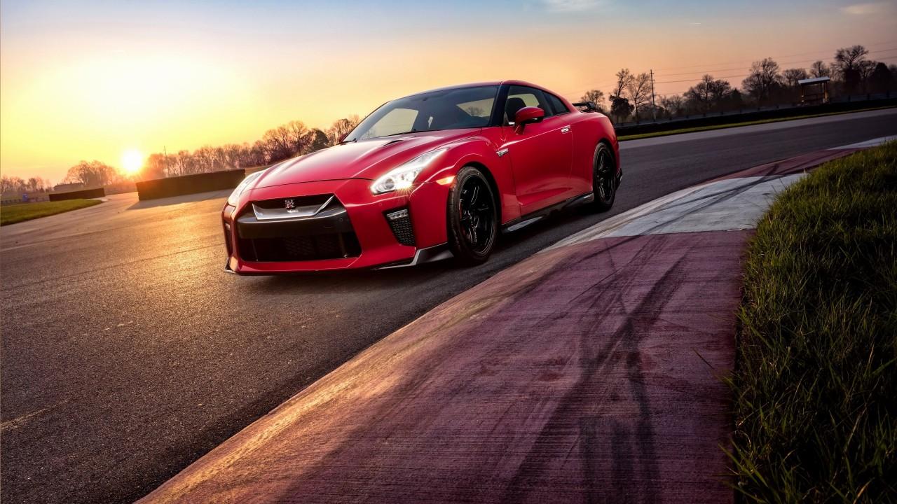 1280x720 Red Nissan Skyline R- on track road 3D Models. Free