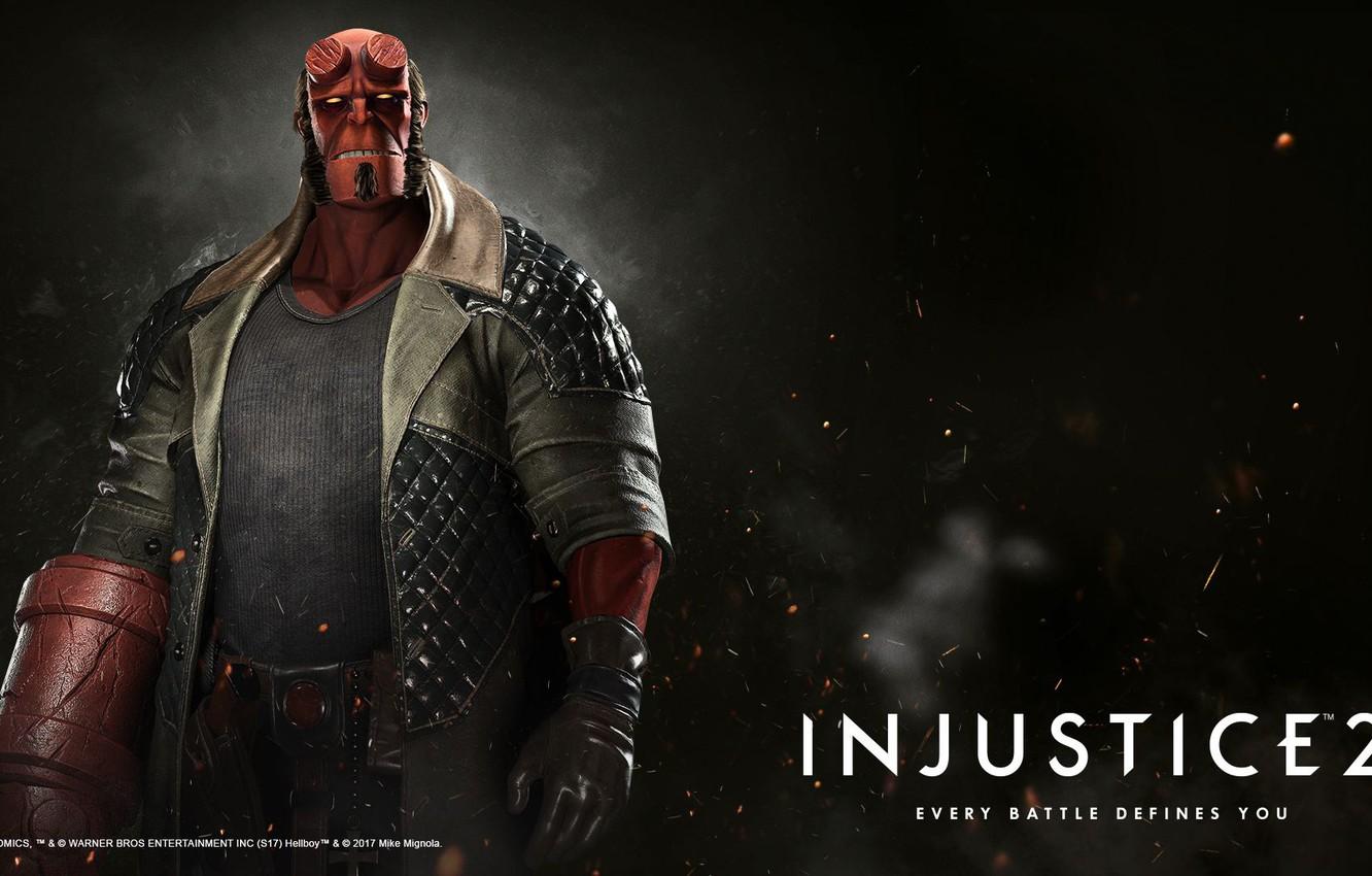 1332x850 Wallpaper demon, fighting, DLC, Dark Horse Comics, Hellboy, NetherRealm Studios, Injustice Fighter Pack image for desktop, section игры