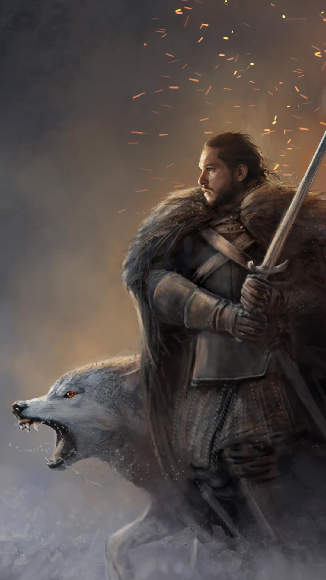 1080x1920 1080x1920 jon snow, game of thrones, tv shows, hd, behance for iPhone 8 wallpaper