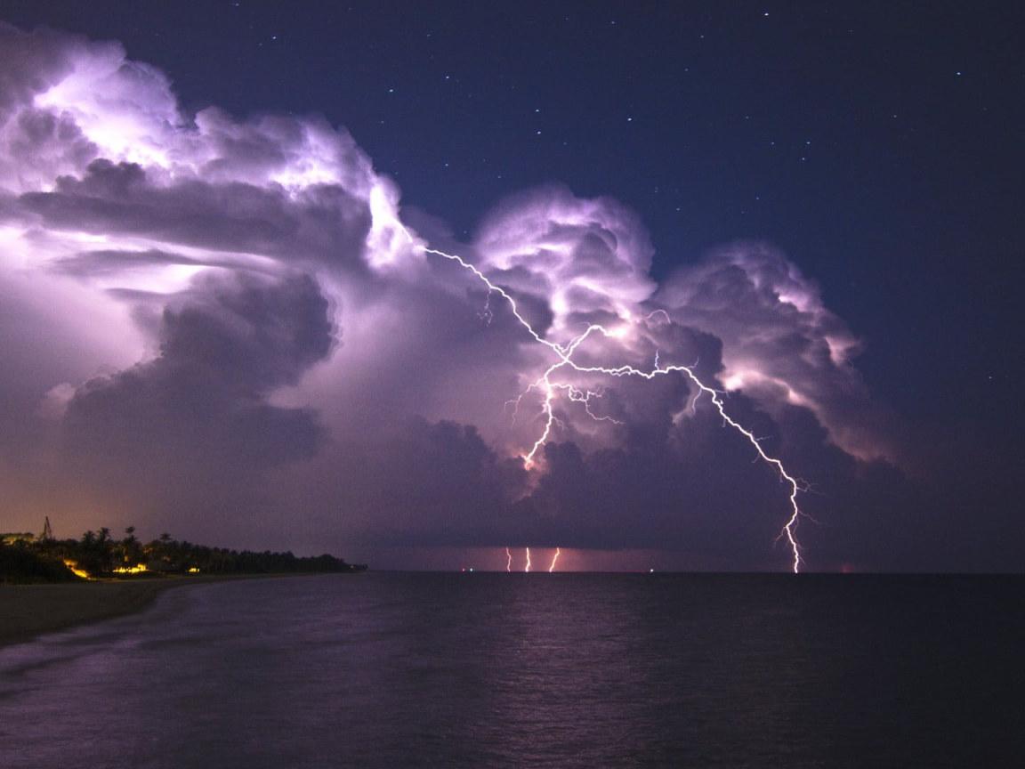 1152x864 White lightning, nature, landscape, clouds, storm, horizon, sea wallpaper • Wallpaper For You HD Wallpaper For Desktop & Mobile
