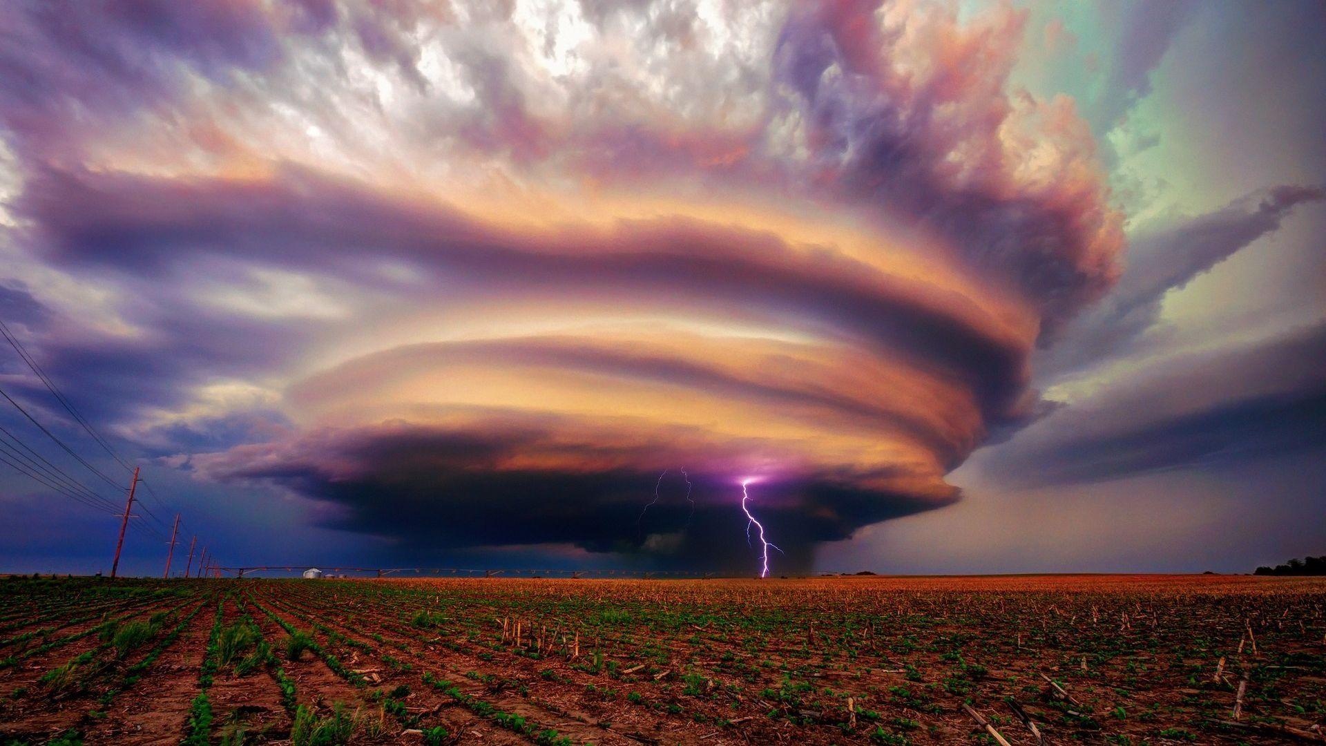 1920x1080 Desktop Wallpaper Storm, Clouds, Landscape, Nature, Lightning, HD Image, Picture, Background, B9kxjl