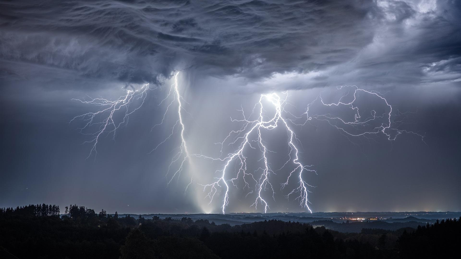 1920x1080 Storm, Lightning, Clouds, Germany 1080x1920 IPhone 8 7 6 6S Plus Wallpaper, Background, Picture, Image