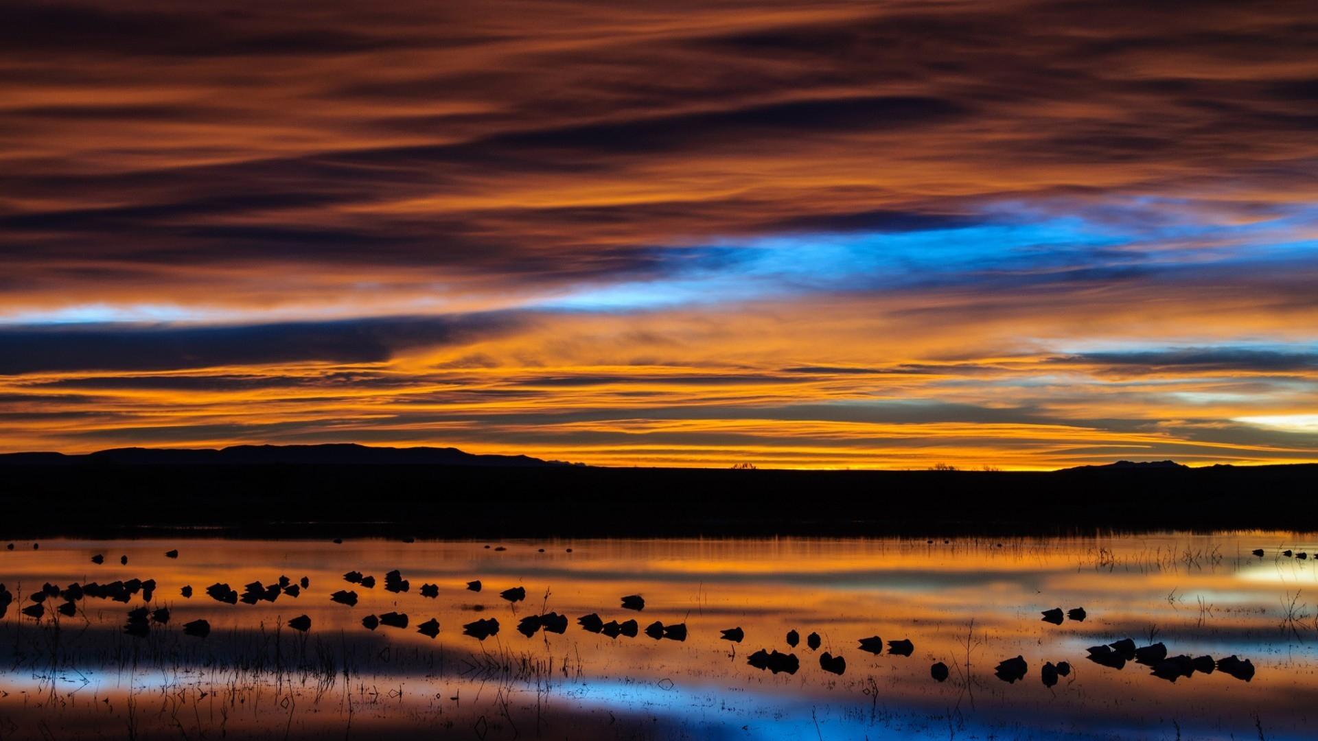 1920x1080 New Mexico Sunset Reflection desktop PC and Mac wallpaper