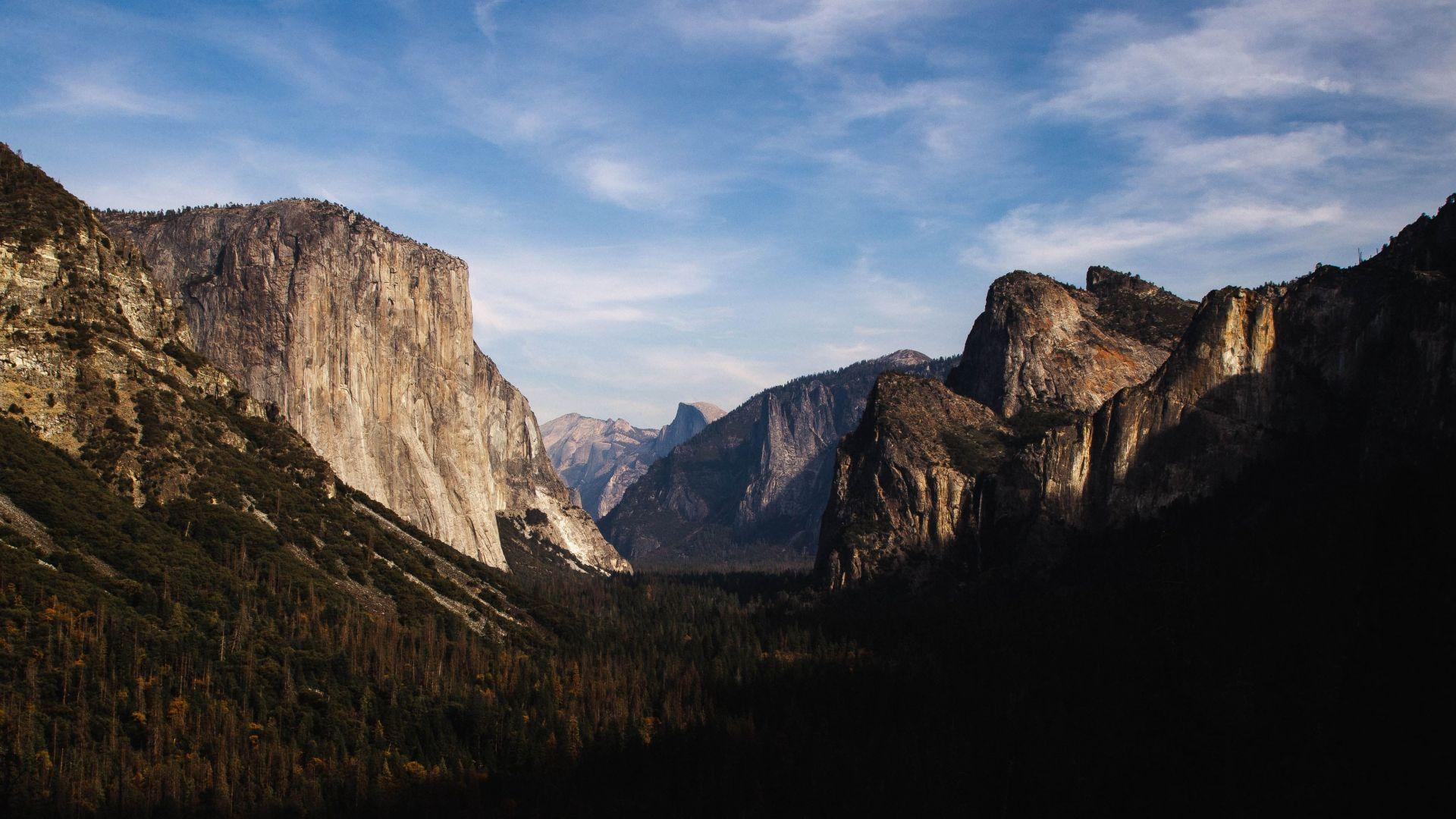 1920x1080 Desktop wallpaper yosemite, national park, mountains, trees, valley, forest, HD image, picture, background, 560d59