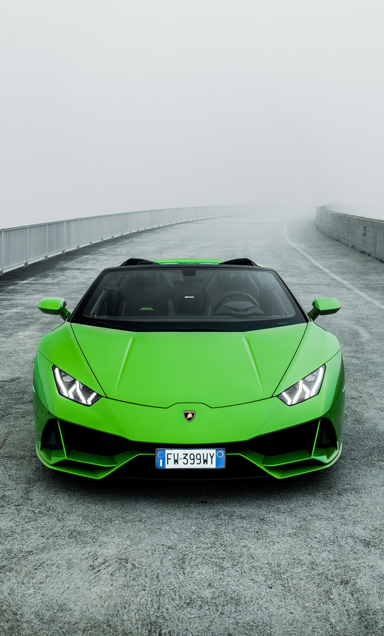 1280x2120 Download Lamborghini Huracan EVO Spyder, green car wallpaper, 1280x iPhone 6 Plus