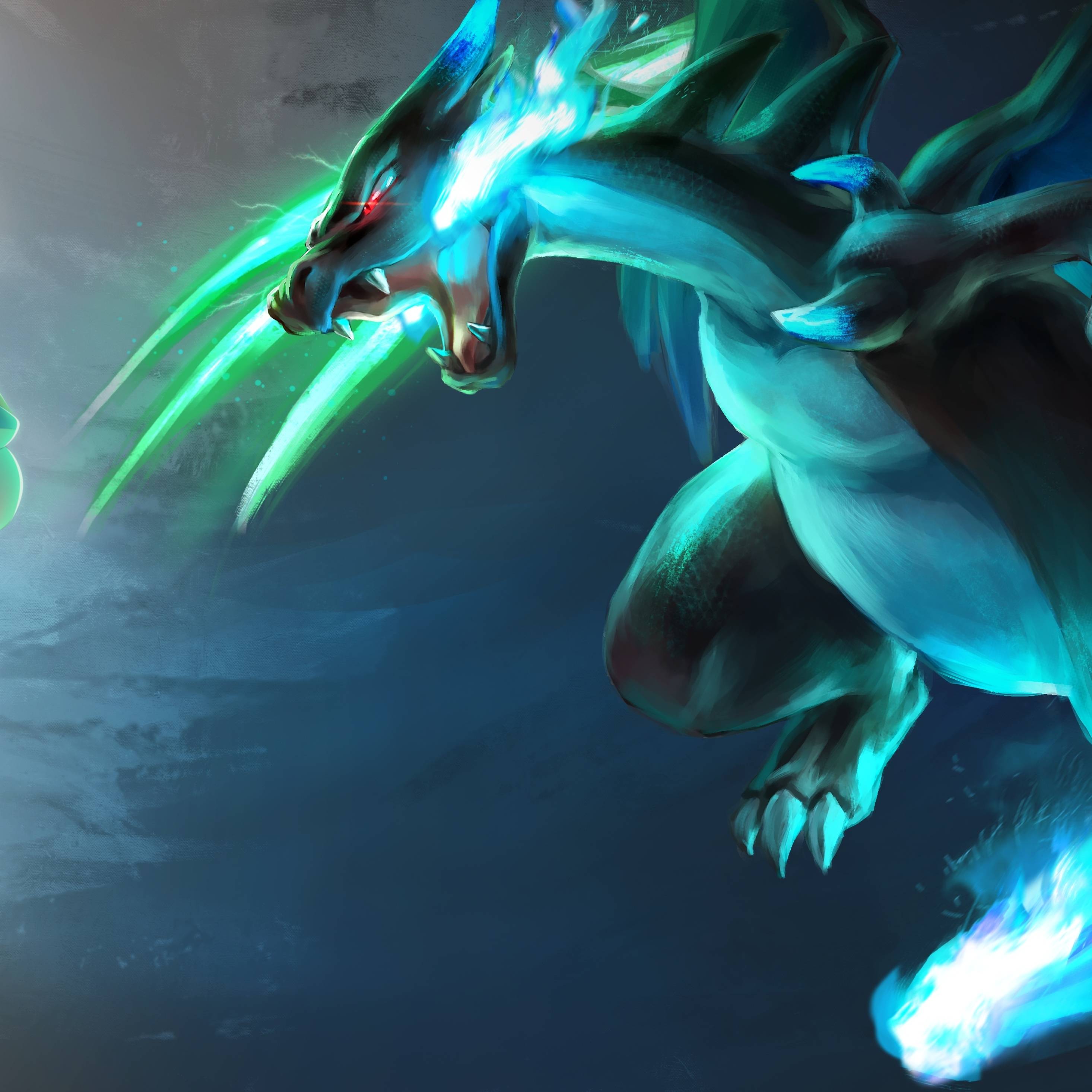 2932x2932 pokemon, charizard, mega charizard x iPad Pro Retina Display Wallpaper, HD Anime 4K Wallpaper, Image, Photo and Background