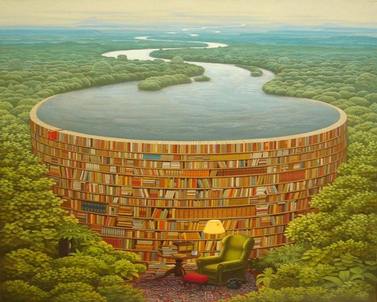 1280x1024 Awesome Surreal Scenery Books desktop PC and Mac wallpaper