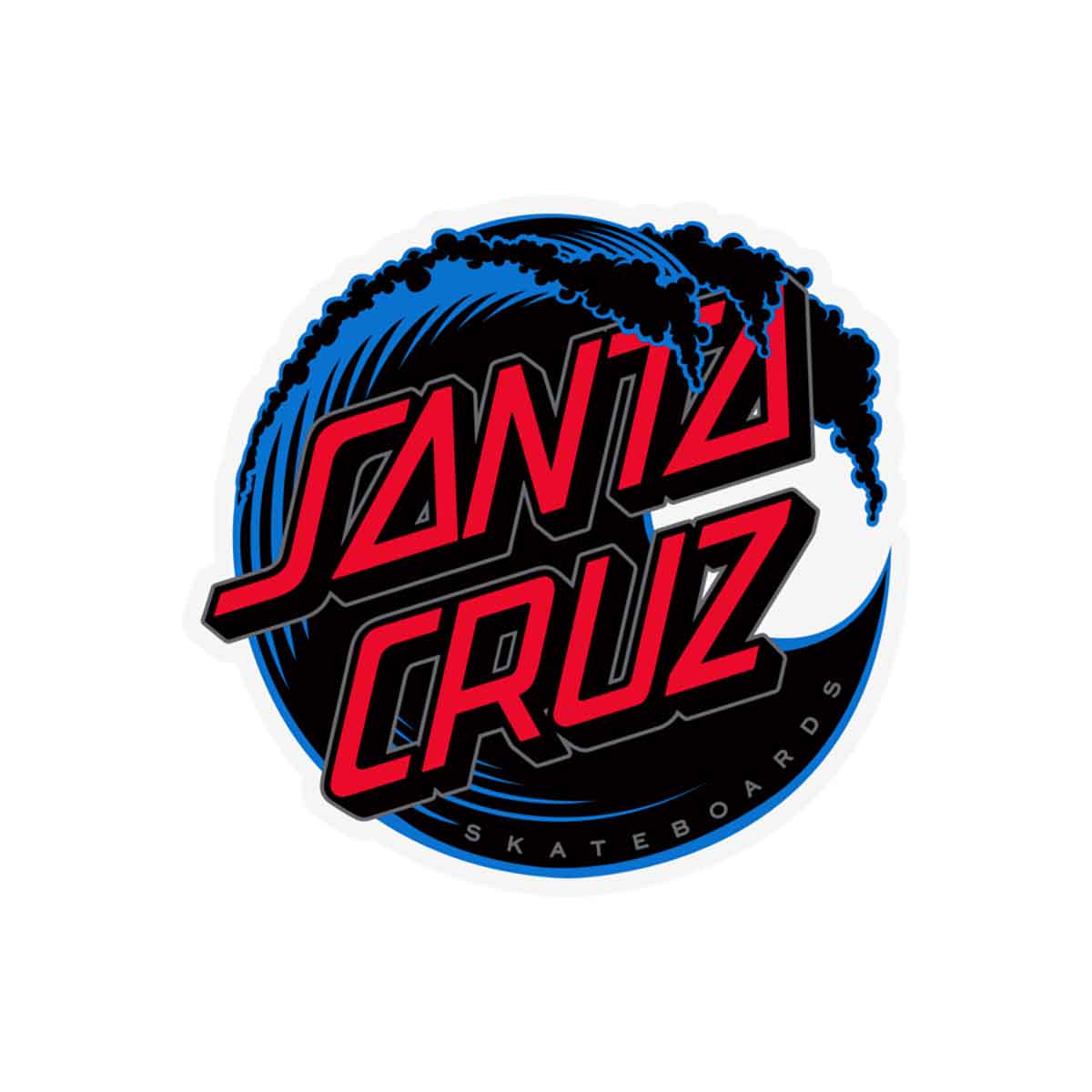 1200x1200 Santa Cruz Vacant Wave Dot Mylar Sticker Red 4 X 3.87