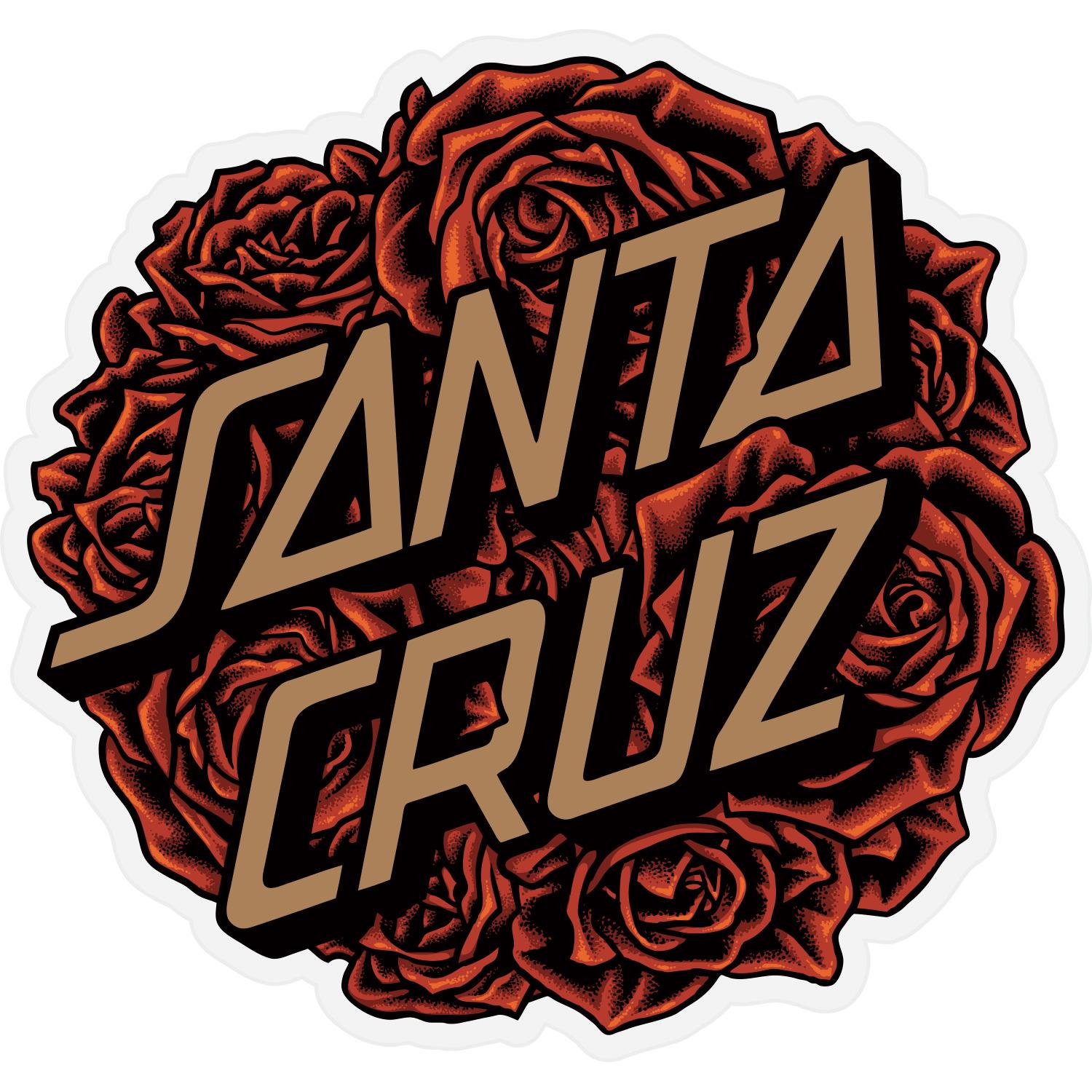 1500x1500 Santa Cruz Skateboards 4 X 3.83 Bouquet Dot Mylar Red Skate Sticker