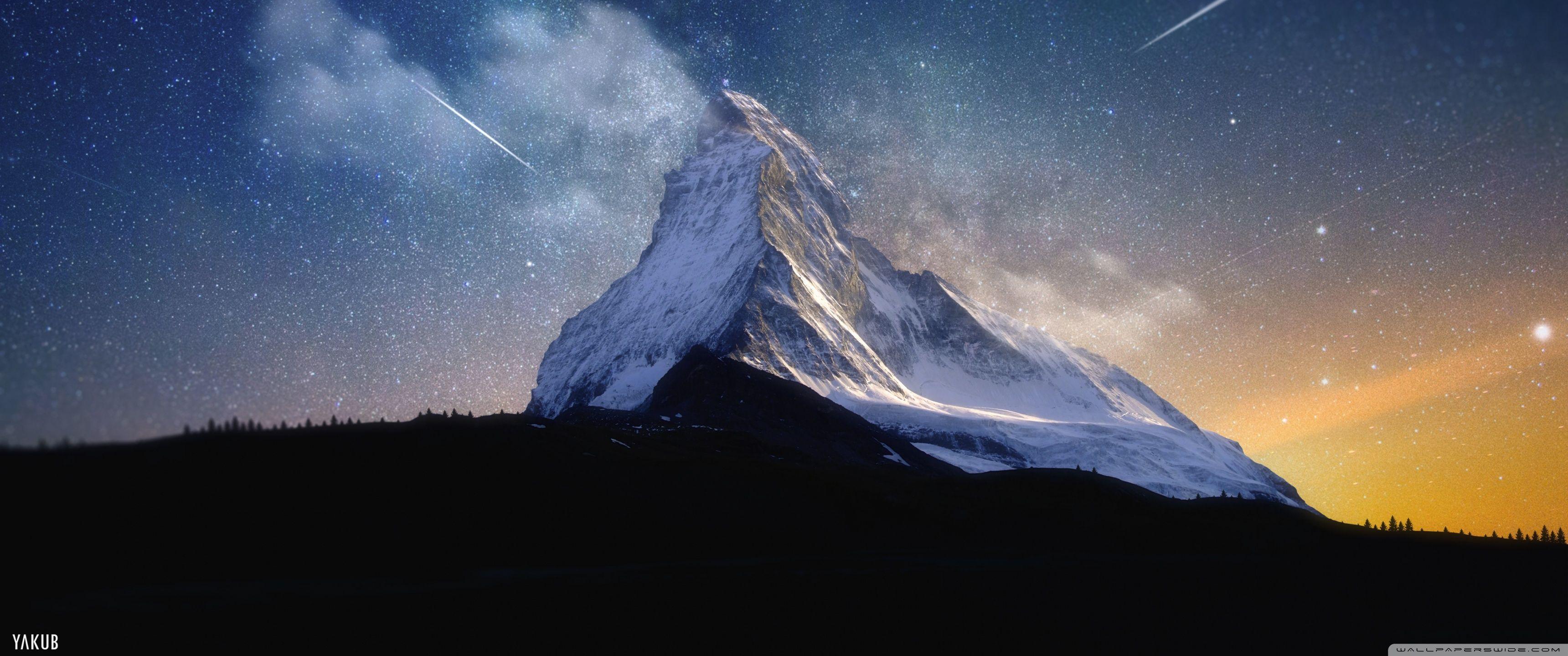 3440x1440 Milky Way Mountain by Yakub Nihat ❤ 4K HD Desktop Wallpaper for 4K