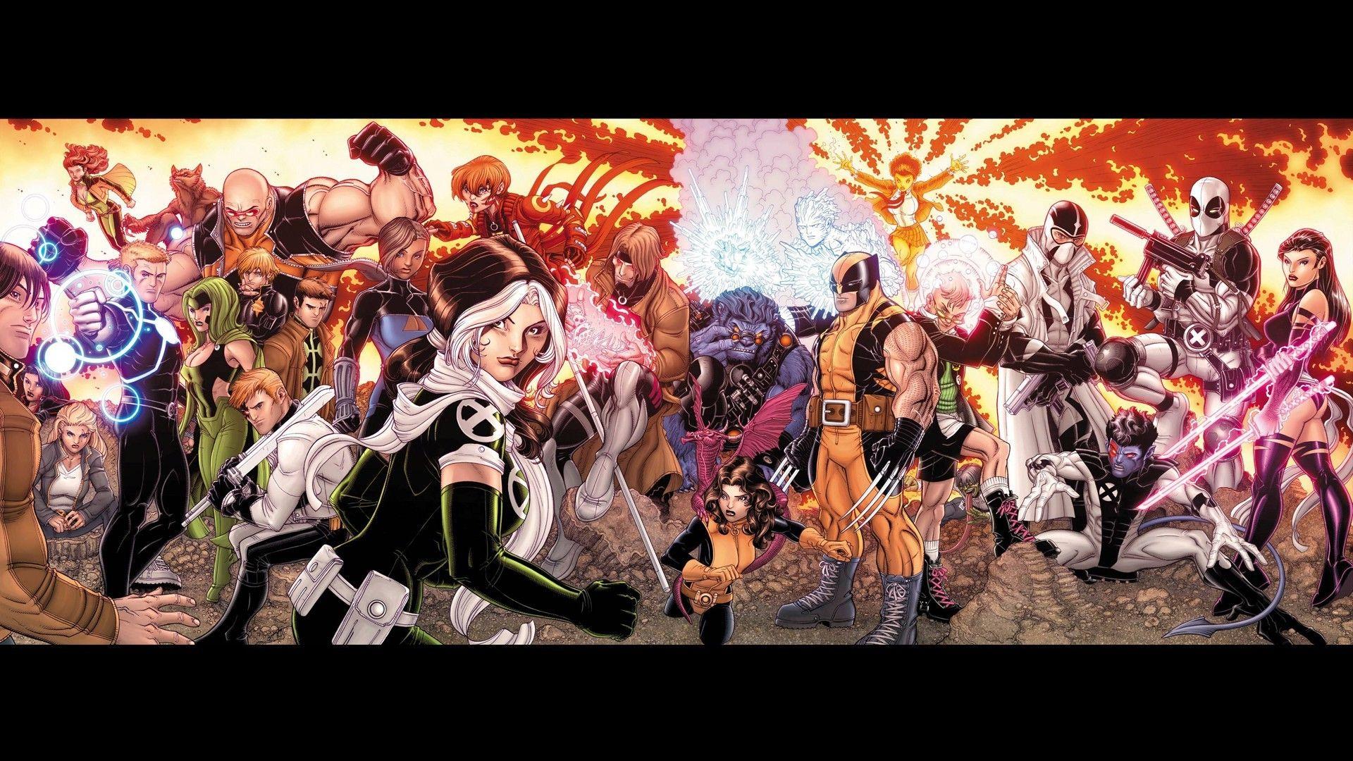 1920x1080 comics, Wolverine, X Men, Marvel Comics, Beast (character), Deadpool, Gambit, Rogue Wallpaper HD / Desktop and Mobile Background