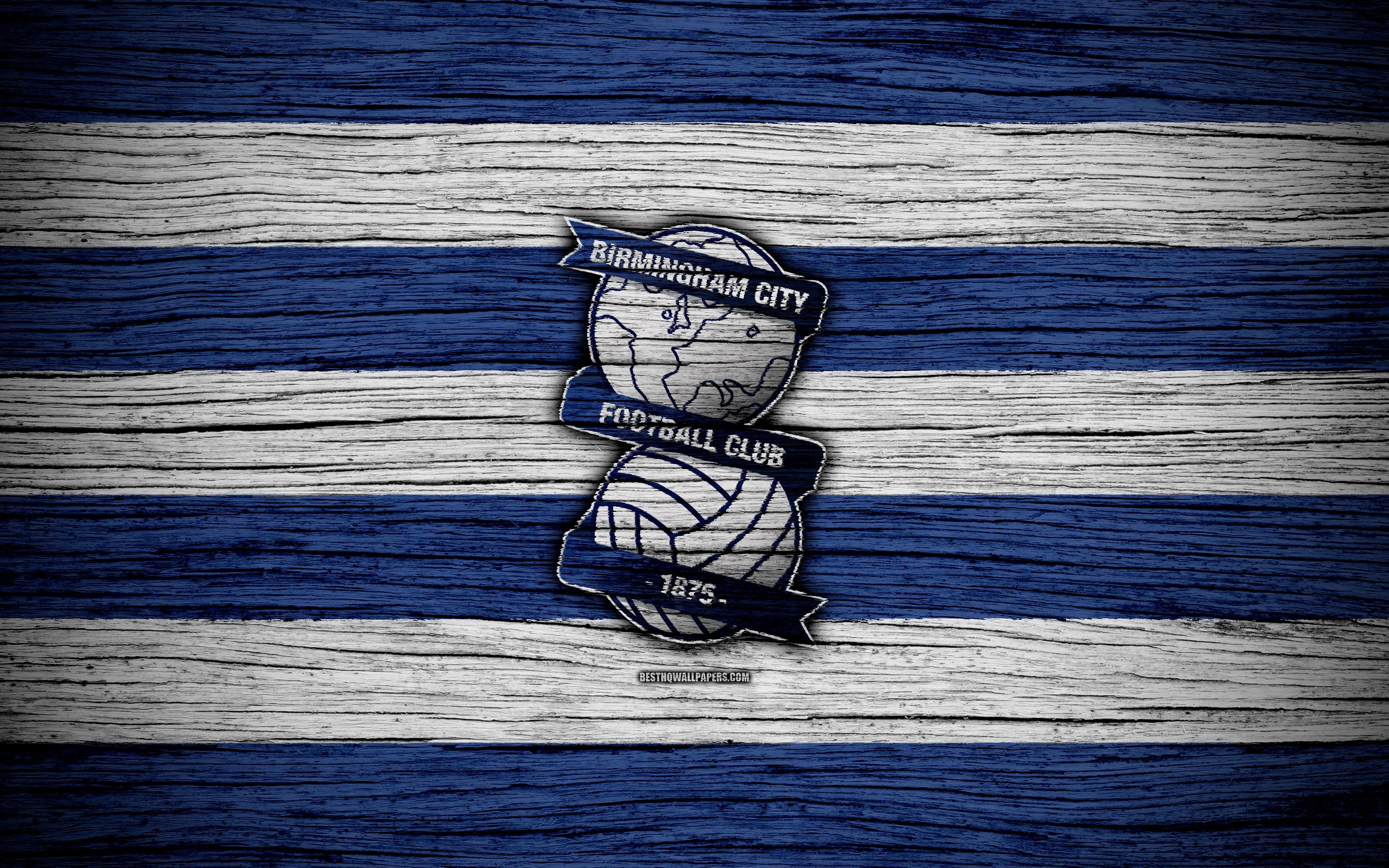 3840x2400 Download wallpaper Birmingham City FC, 4k, EFL Championship, soccer, football club, England, Birmingham City, logo, wooden texture, FC BarBirmingham Citynsley for desktop with resolution 3840x2400. High Quality HD picture wallpaper