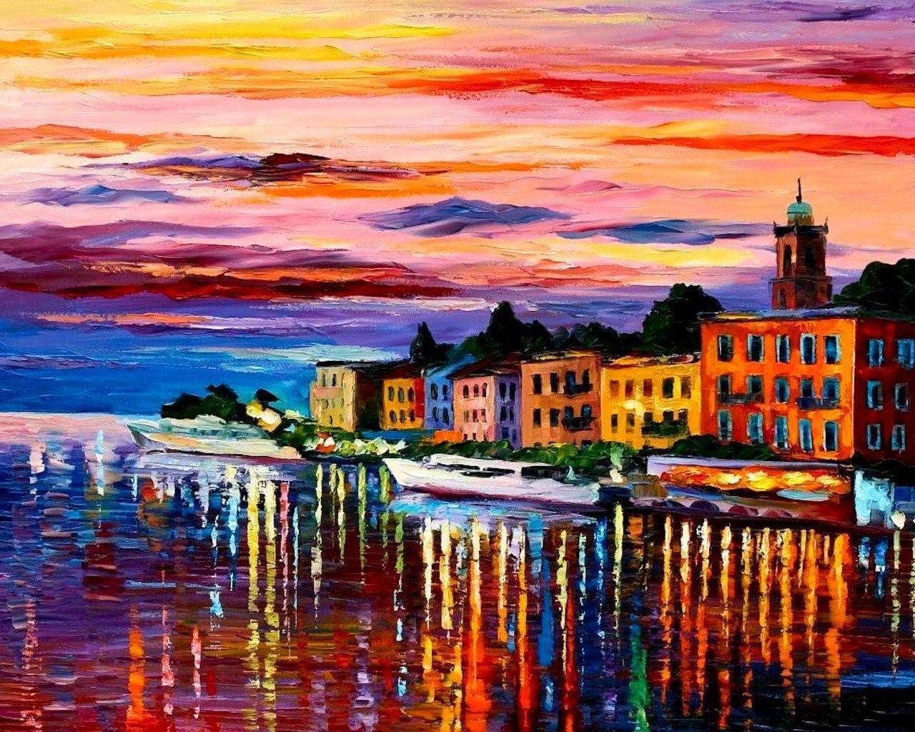 1280x1024 HD Wallpaper for theme: Leonid Afremov HD wallpaper, background