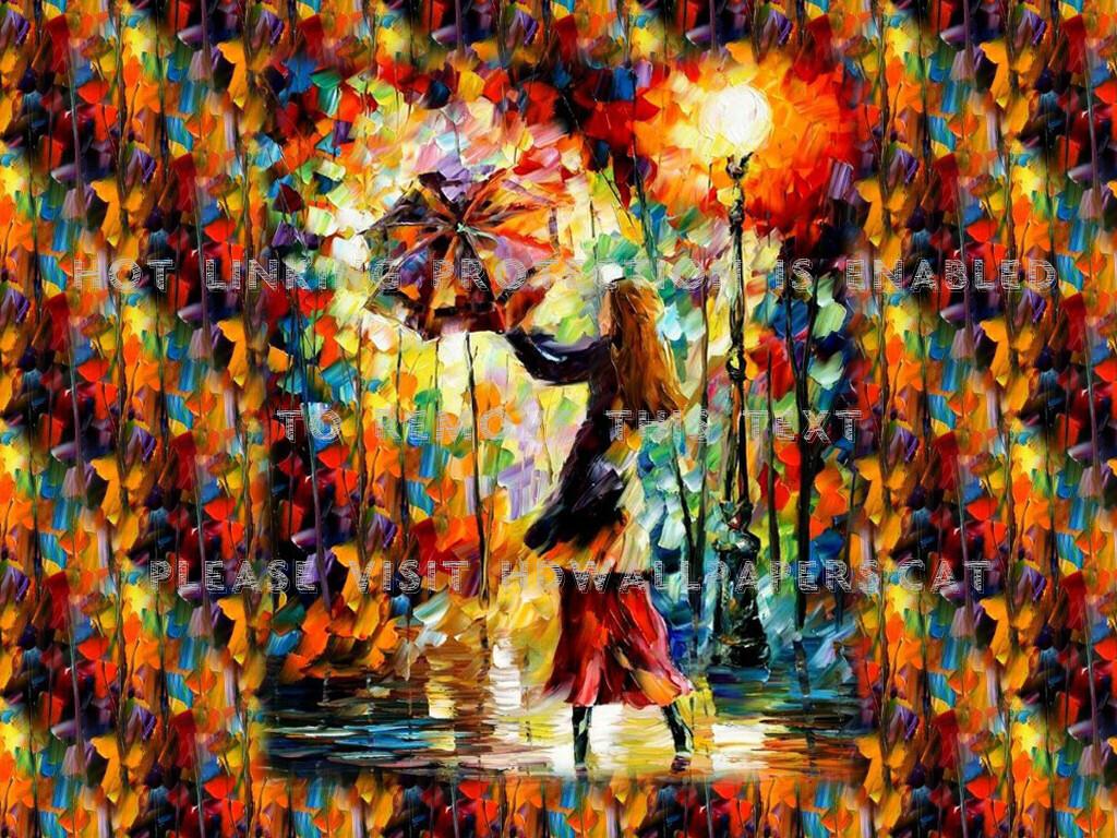 1024x768 lady with umbrella f2 leonid afremov art
