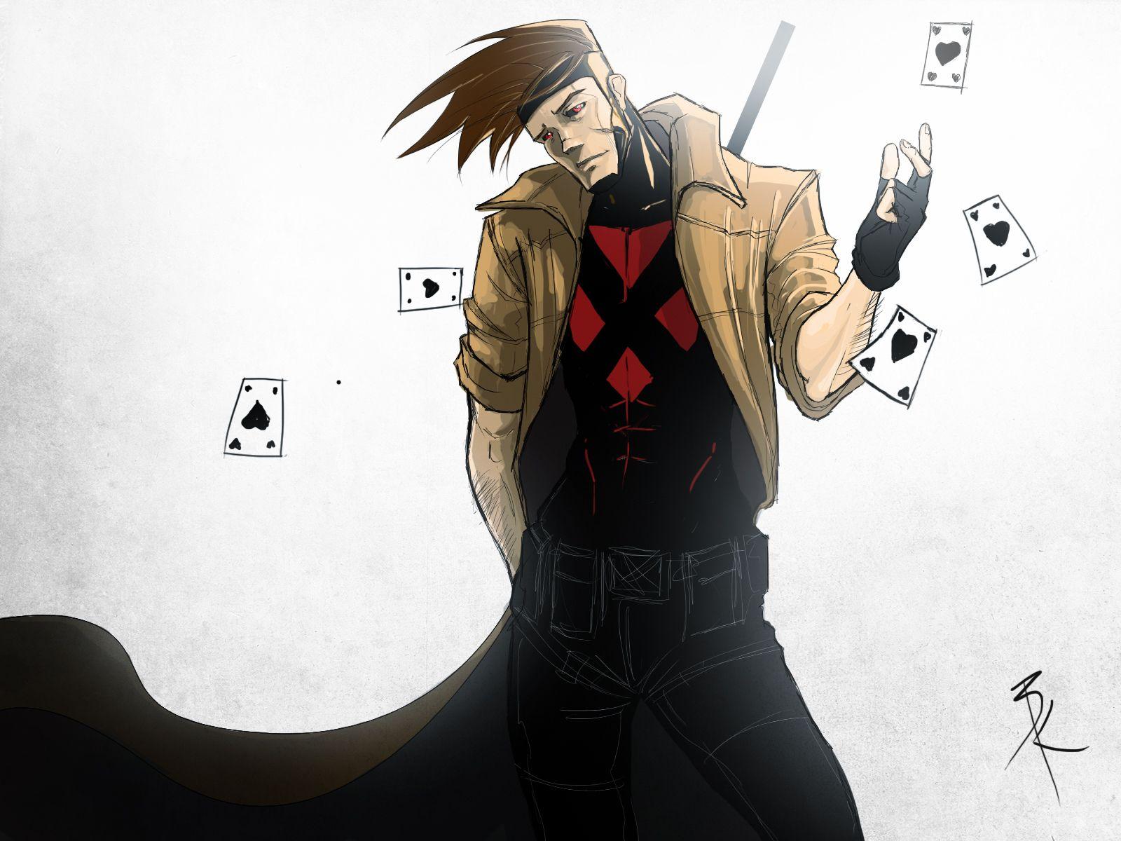 1600x1200 Gambit Marvel Playing Cards White HD wallpaper. anime. Wallpaper