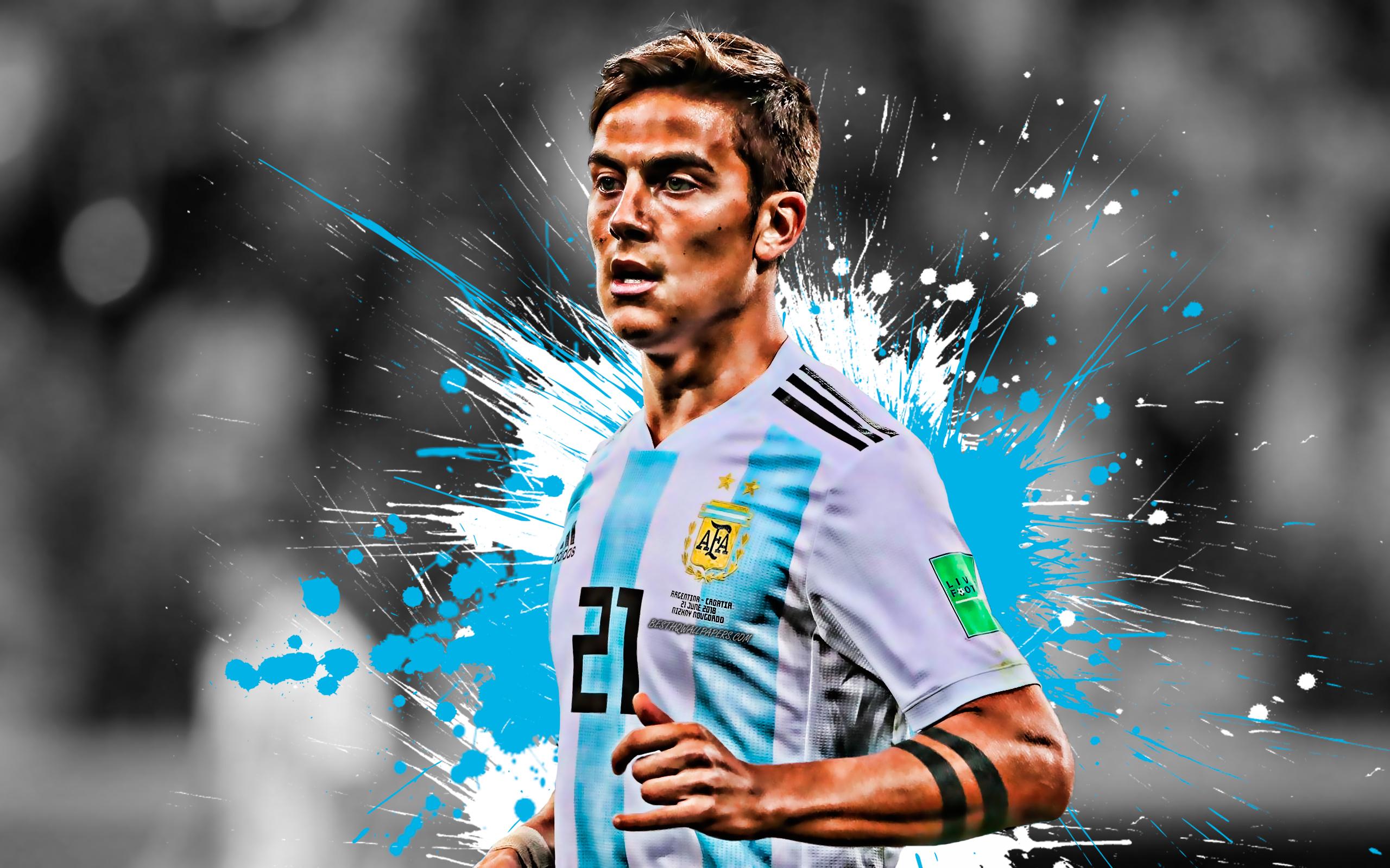 2560x1600 Download wallpaper Paulo Dybala, Argentina national football team, portrait, Argentine football player, young football stars, Argentina, football, Dybala for desktop with resolution 2560x1600. High Quality HD picture wallpaper