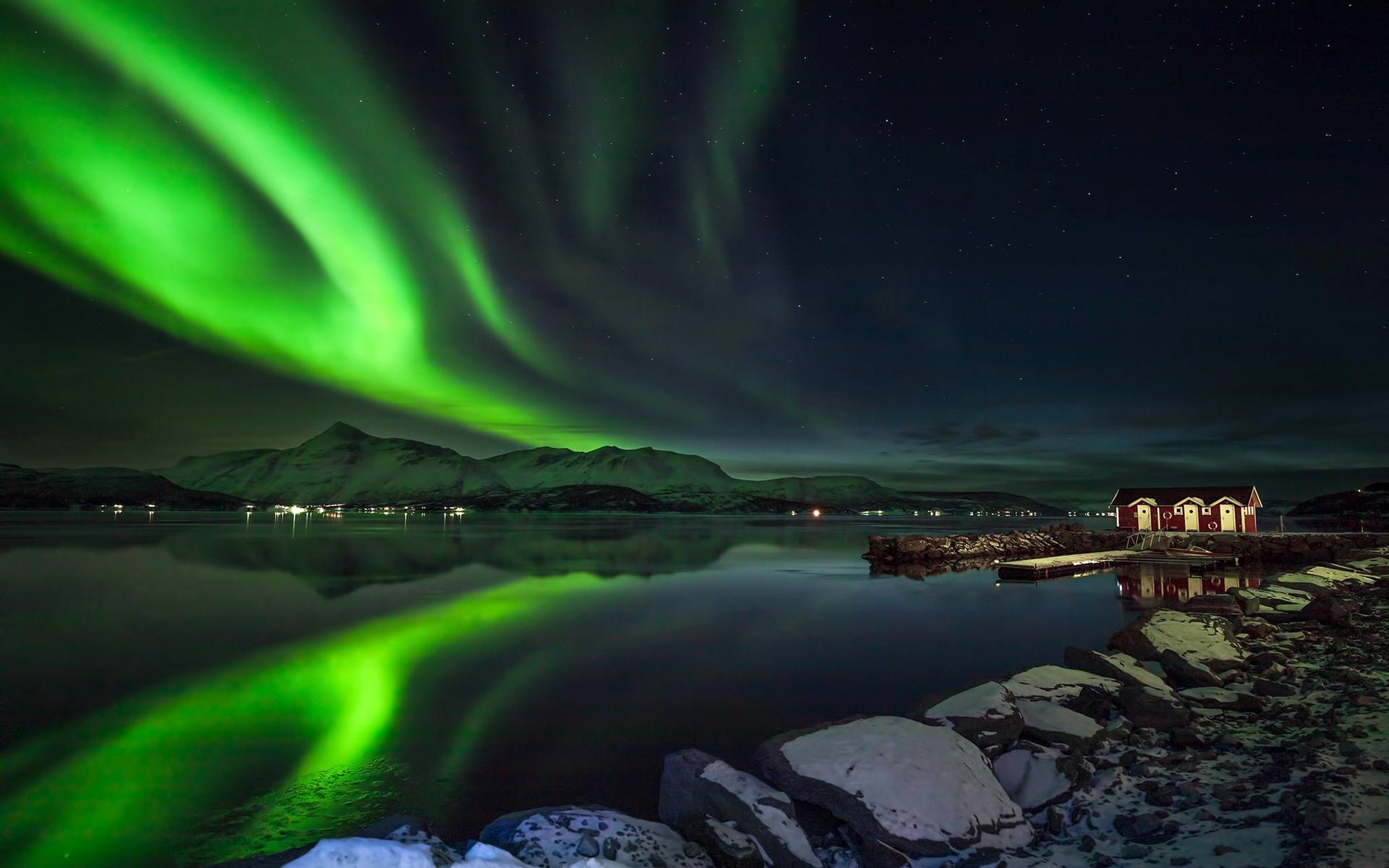 1920x1200 Wallpaper Northern Lights, Beautiful Night Scenery