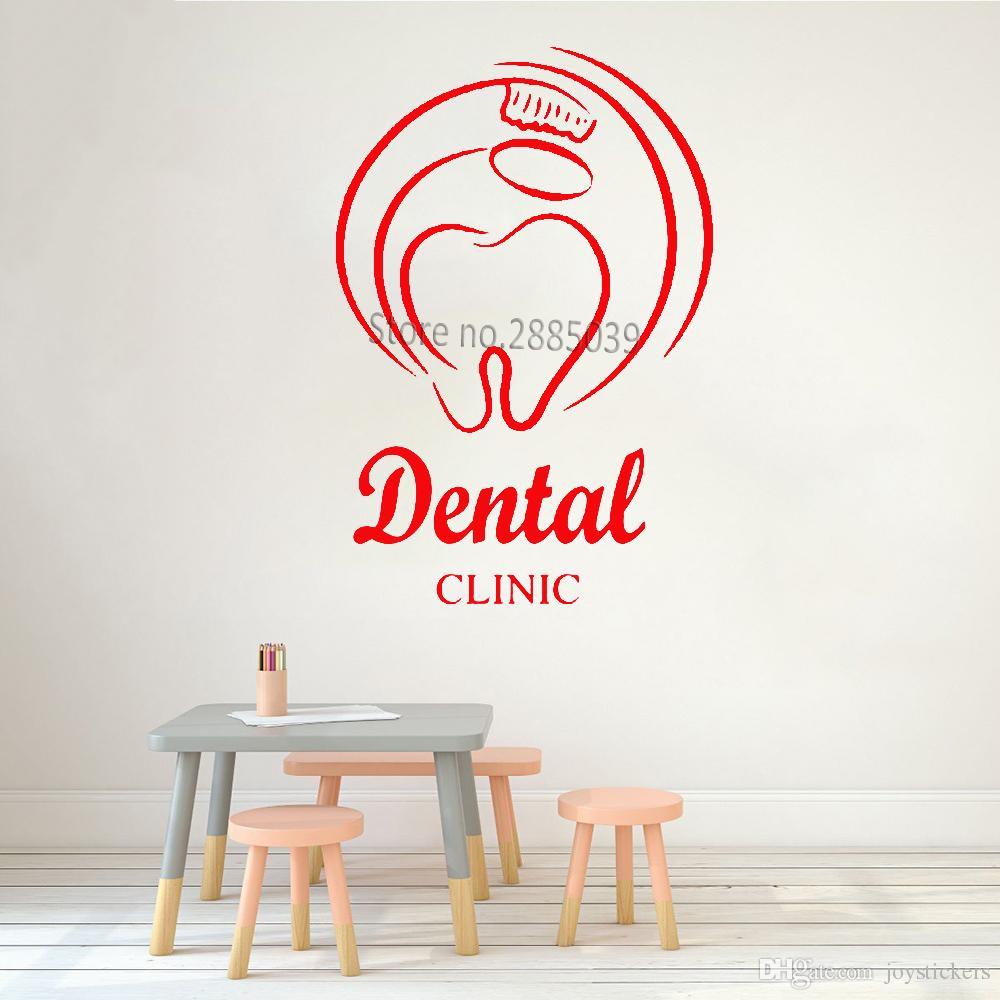 1000x1000 New Design Dental Clinic Sign Wall Decals Art Dental Wall Stickers Mural Teeth Clinic Removable Vinyl Dentist Wallpaper From Joystickers, $11.96