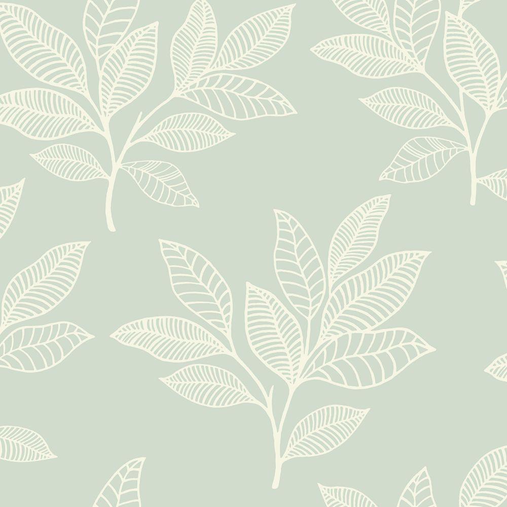 1000x1000 Sample Paradise Leaves Wallpaper in Mint from the Boho Rhapsody Collec