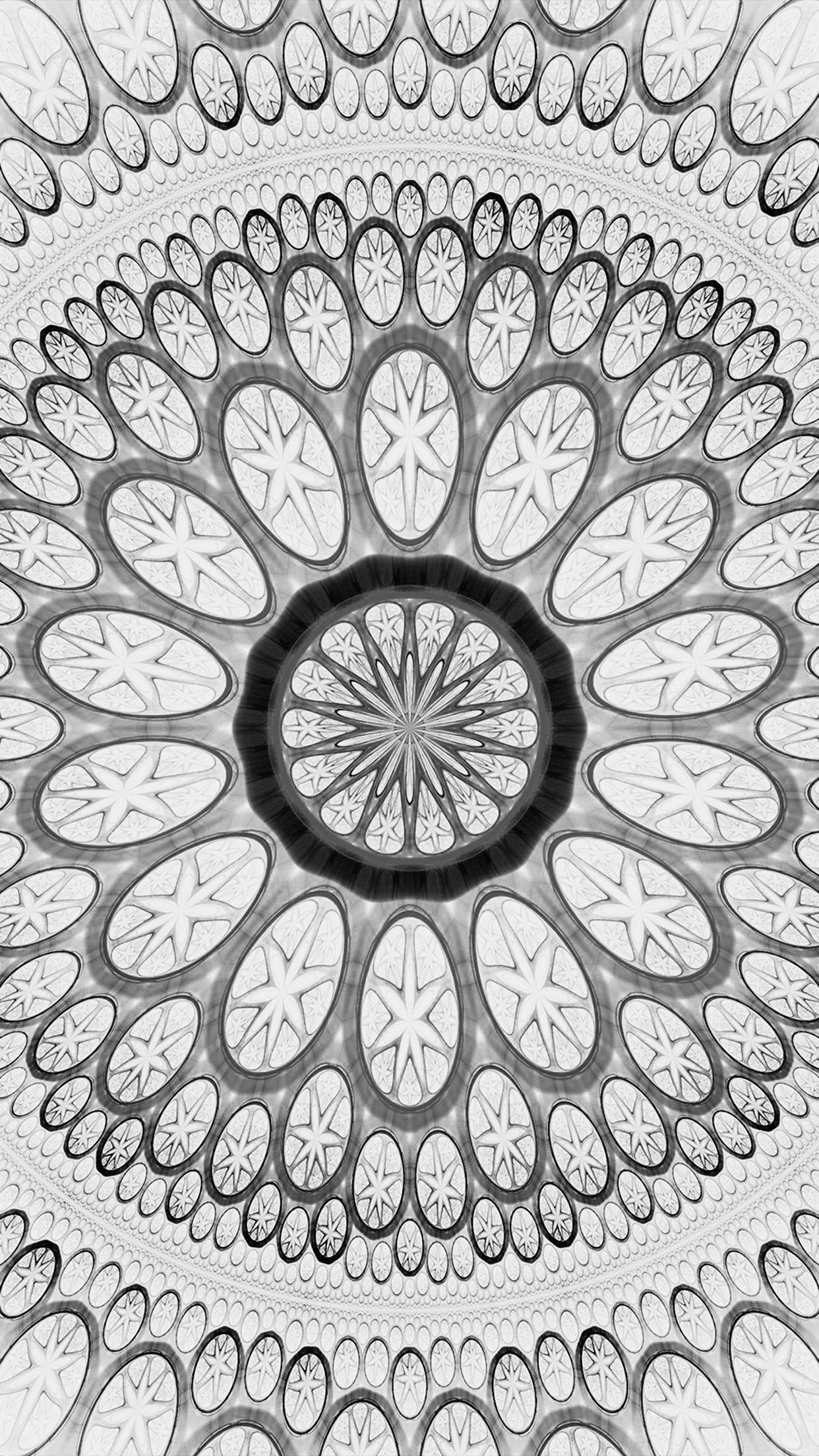 1242x2208 Psychedelic Art Pattern White Bw Wallpaper