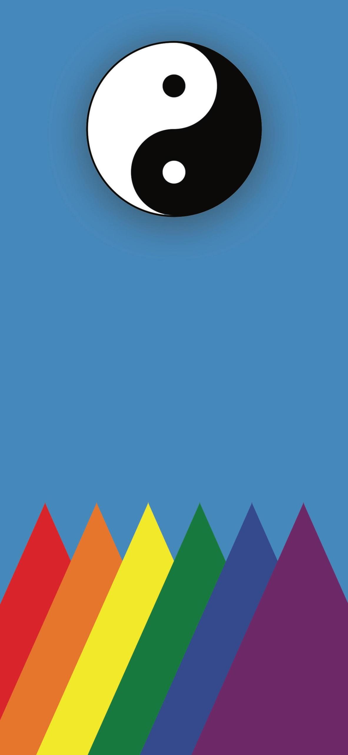 1183x2560 Rainbow Ying Yang Wallpaper For Tech