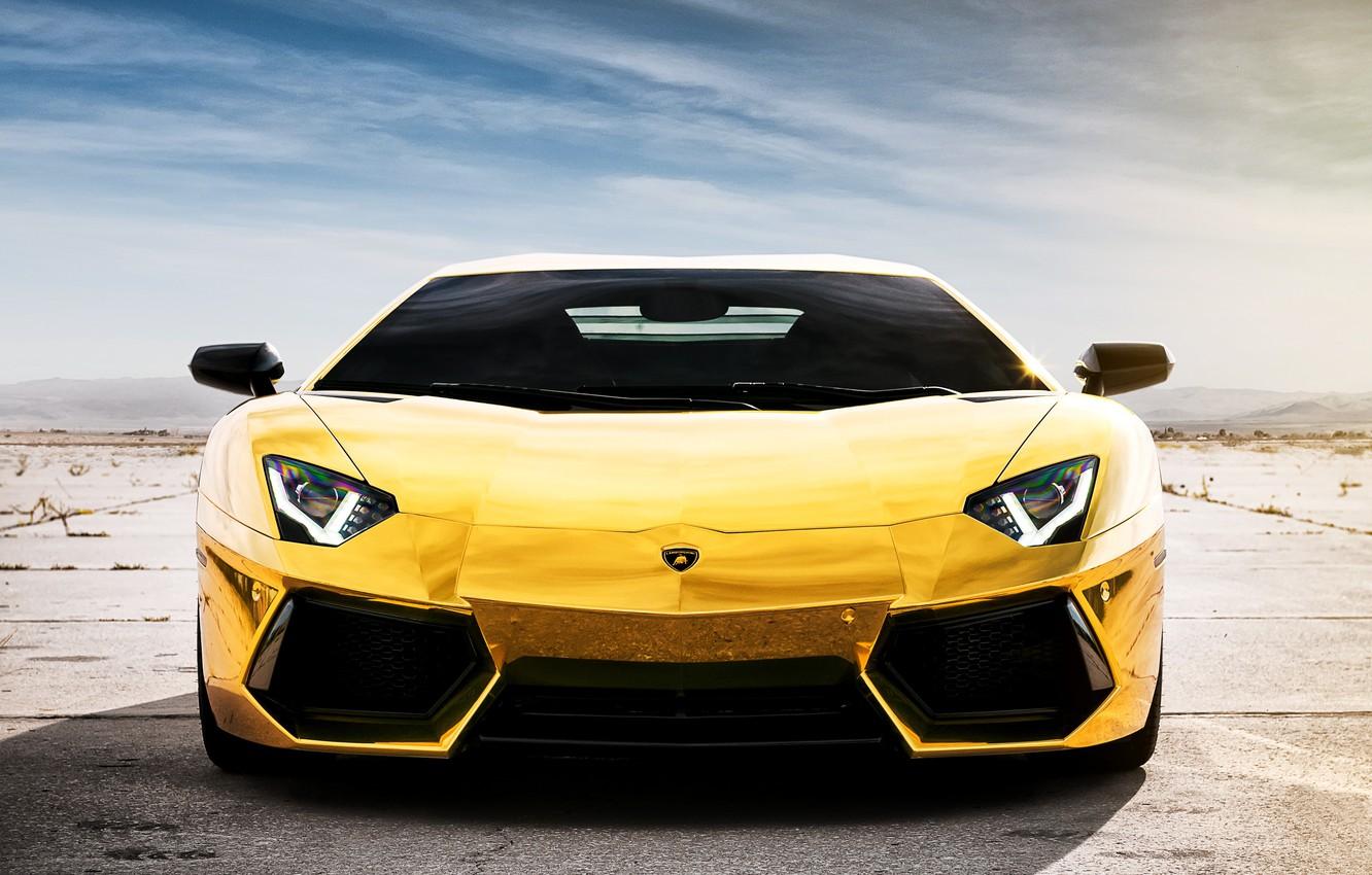 1332x850 Wallpaper reflection, Lamborghini, Lamborghini, Lamborghini, LP700- Aventador, Aventador, LB Golden chrome, Project AU Chrome gold image for desktop, section lamborghini