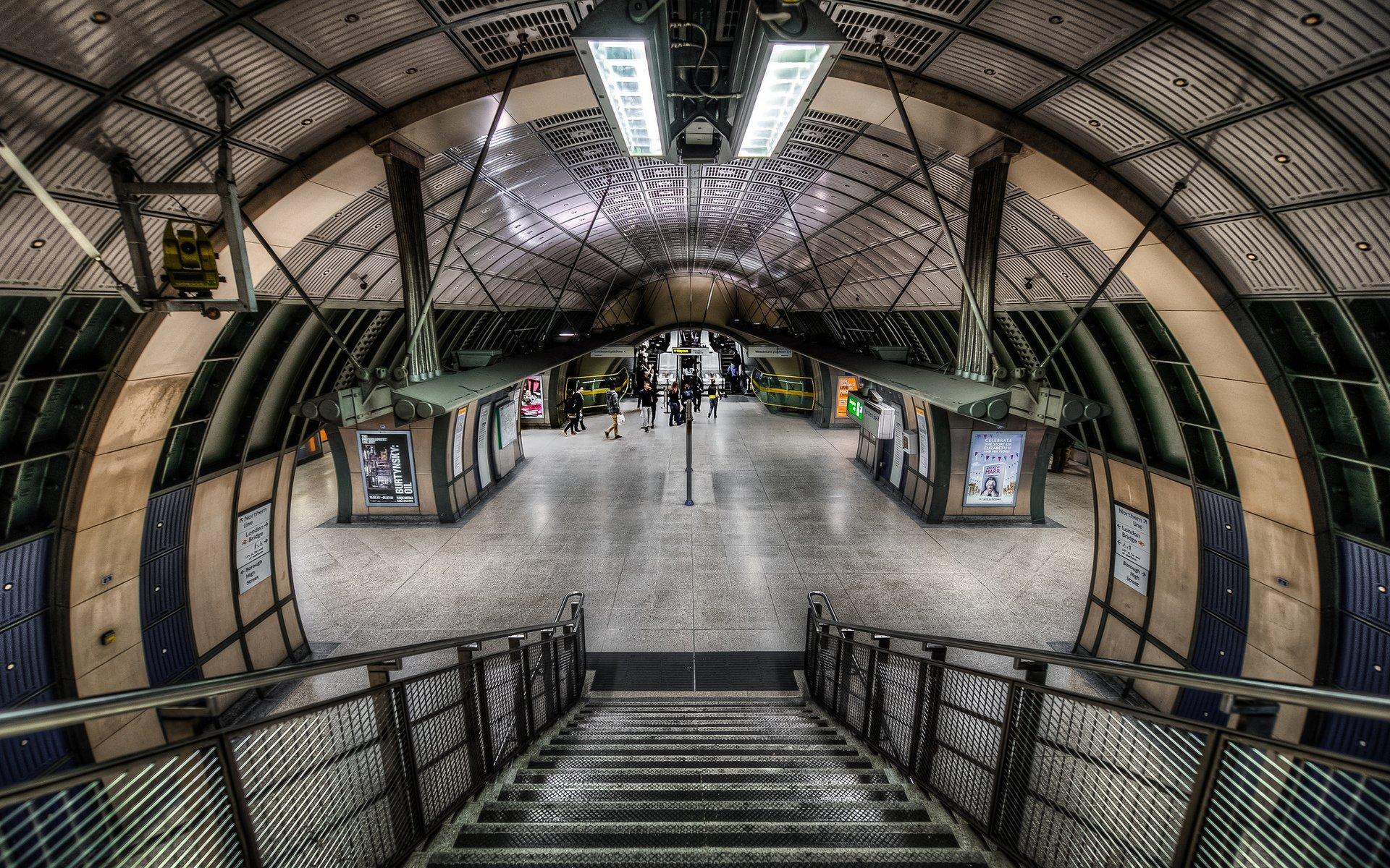 1920x1200 England, London, Underground, Train station, Interior, Photo manipulation, Metro Wallpaper HD / Desktop and Mobile Background
