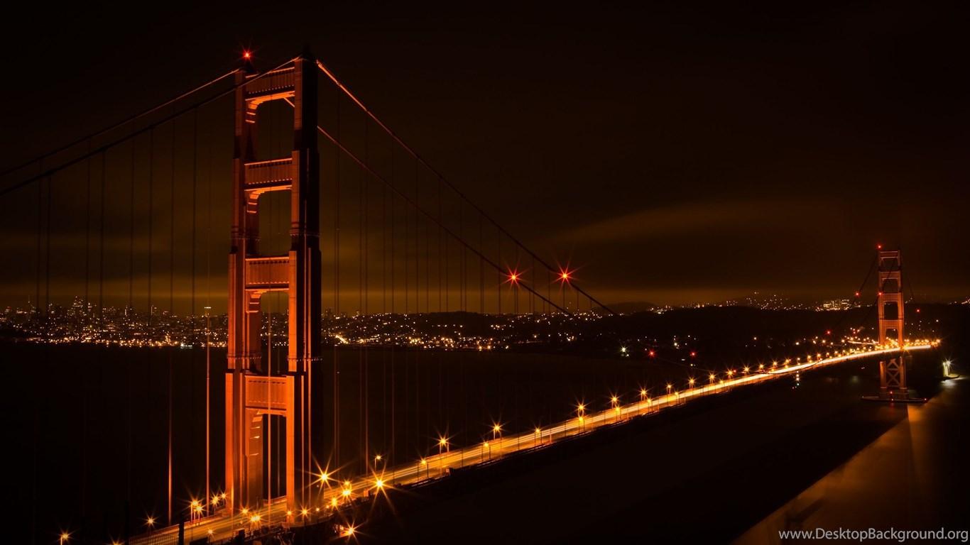 1366x768 Golden Gate Bridge At Night