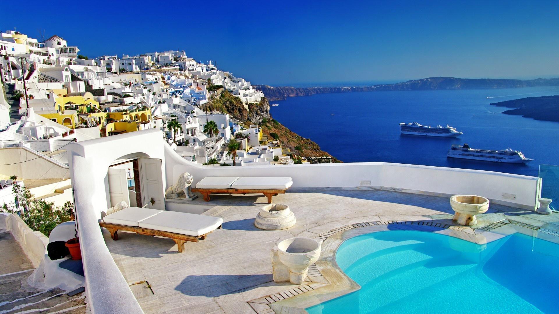1920x1080 Free download Santorini Luxury Hotels HD Wallpaper Background Image [1920x1080] for your Desktop, Mobile & Tablet. Explore Santorini Resorts Wallpaper. Santorini Resorts Wallpaper, Santorini Wallpaper, Exotic Beach Resorts Wallpaper