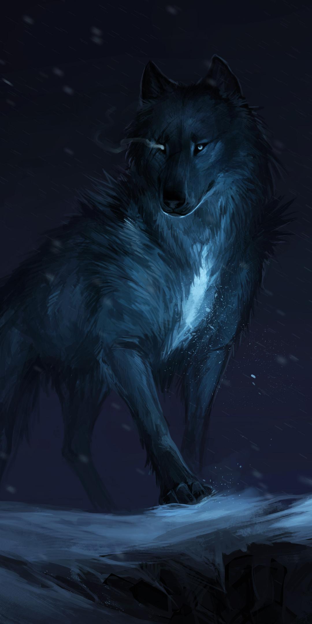 1080x2160 Wolf Drawing One Plus 5T, Honor 7x, Honor view Lg Q6 HD 4k Wallpaper, Image, Background, Photo and Picture
