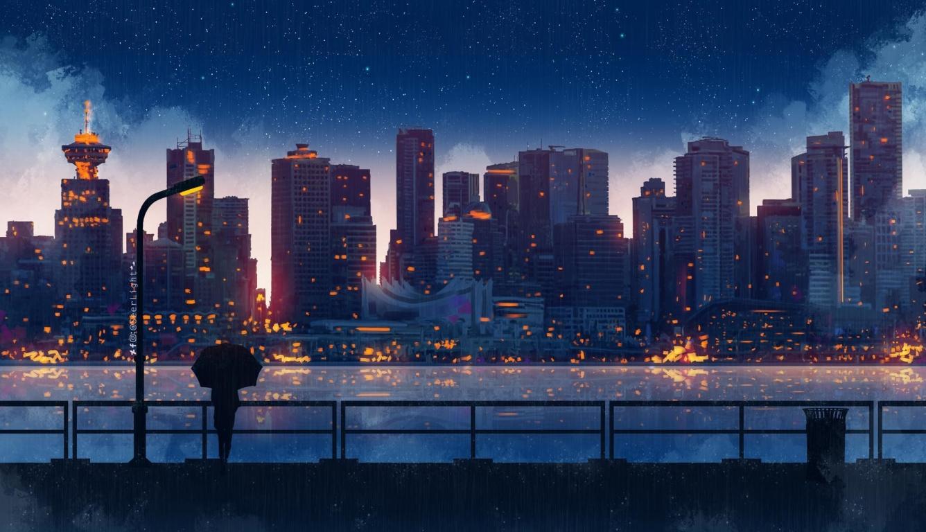 1336x768 A Rainy Night HD Laptop Wallpaper, HD Artist 4K Wallpaper, Image, Photo and Background