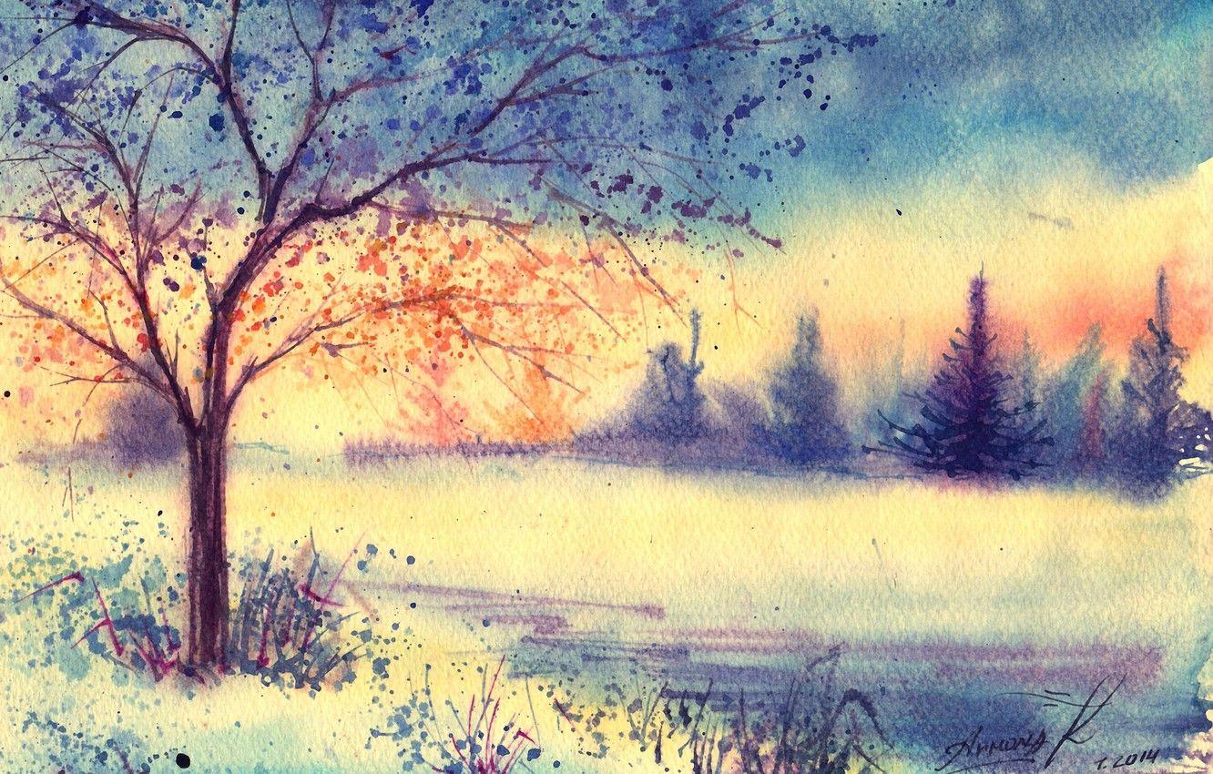 1332x850 Watercolor Tree PC Wallpaper, HD Watercolor Tree PC Background on WallpaperBat