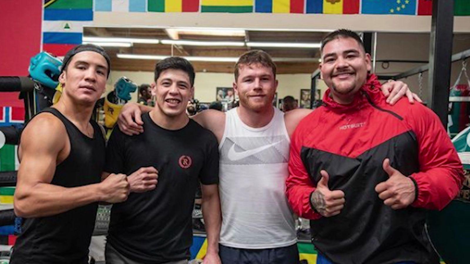1600x900 Meeting of stars between Canelo Álvarez, Brandon Moreno, Andy Ruiz and Óscar Valdez