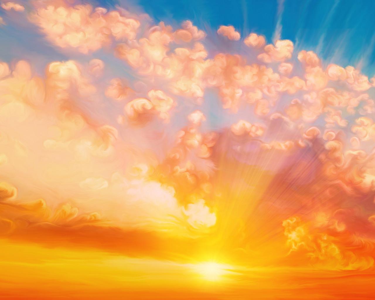 1280x1024 Sunset Sky Painting 1280x1024 Resolution HD 4k Wallpaper, Image, Background, Photo and Picture
