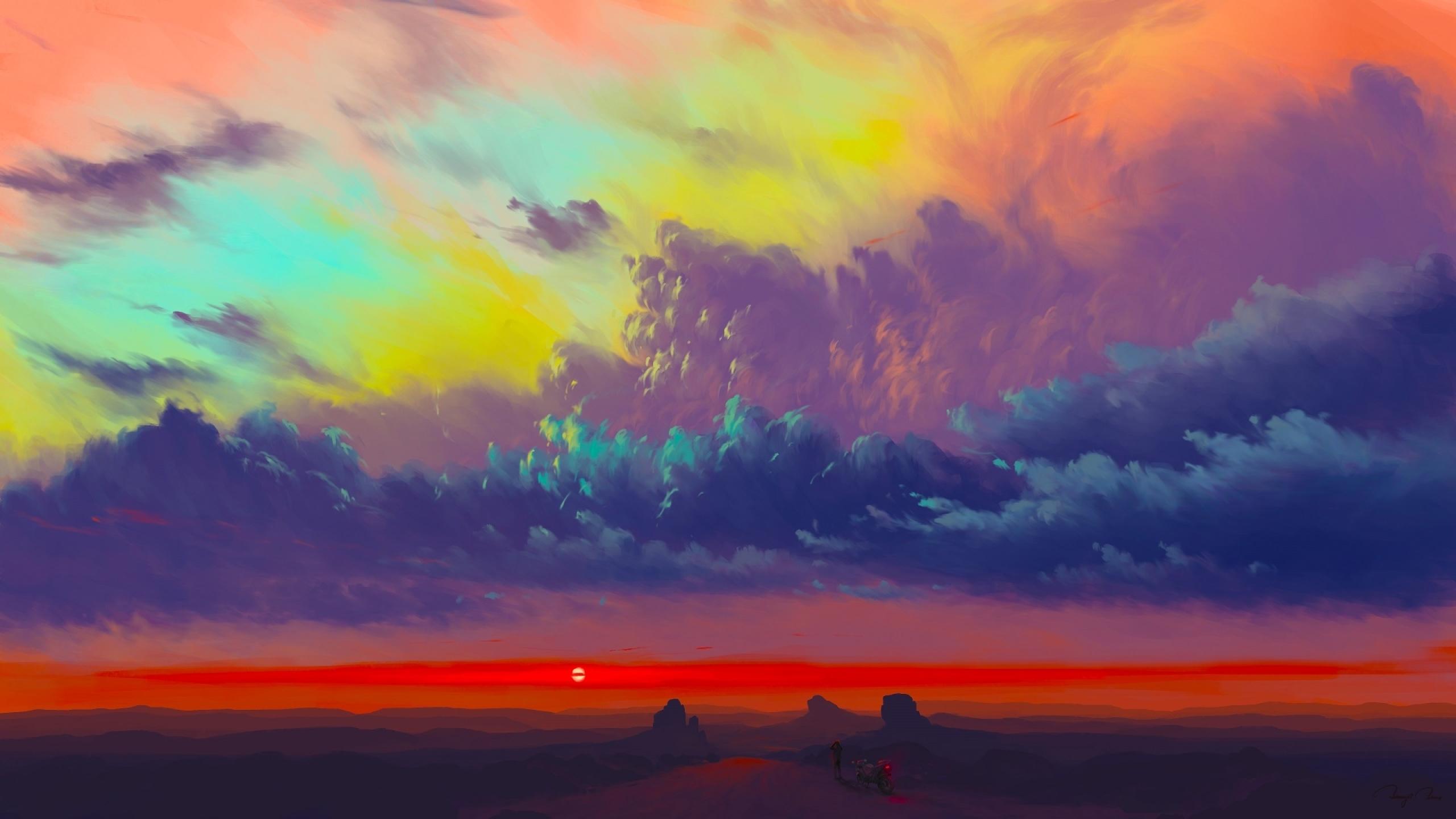 2560x1440 Amazing Sunset Art 1440P Resolution Wallpaper, HD Artist 4K Wallpaper, Image, Photo and Background