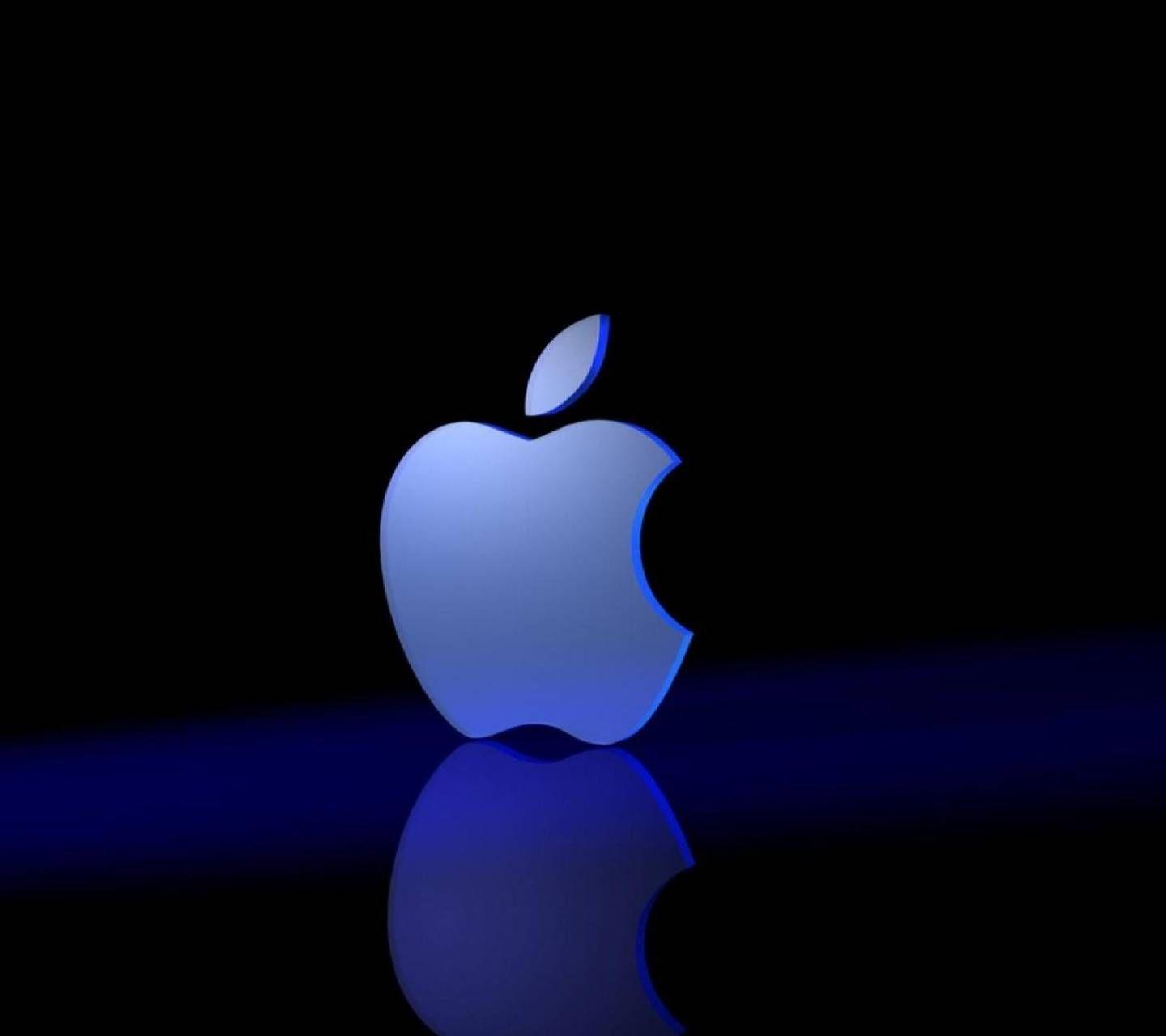 apple logo blue colour