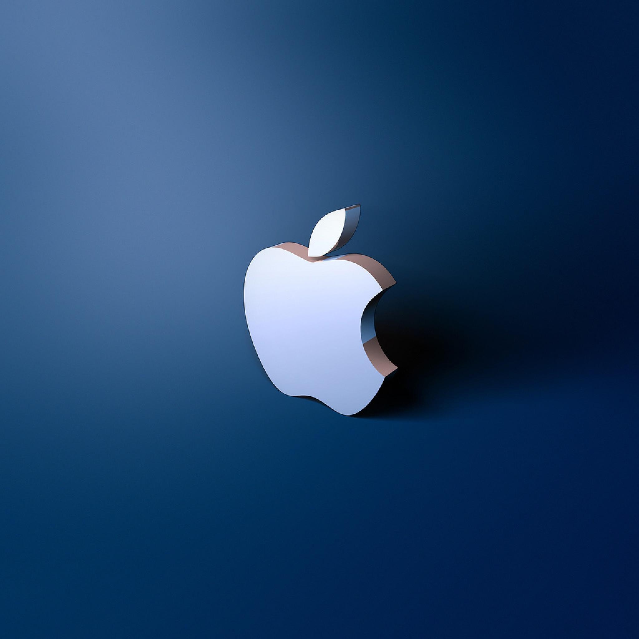 Apple Logo With Blue Background