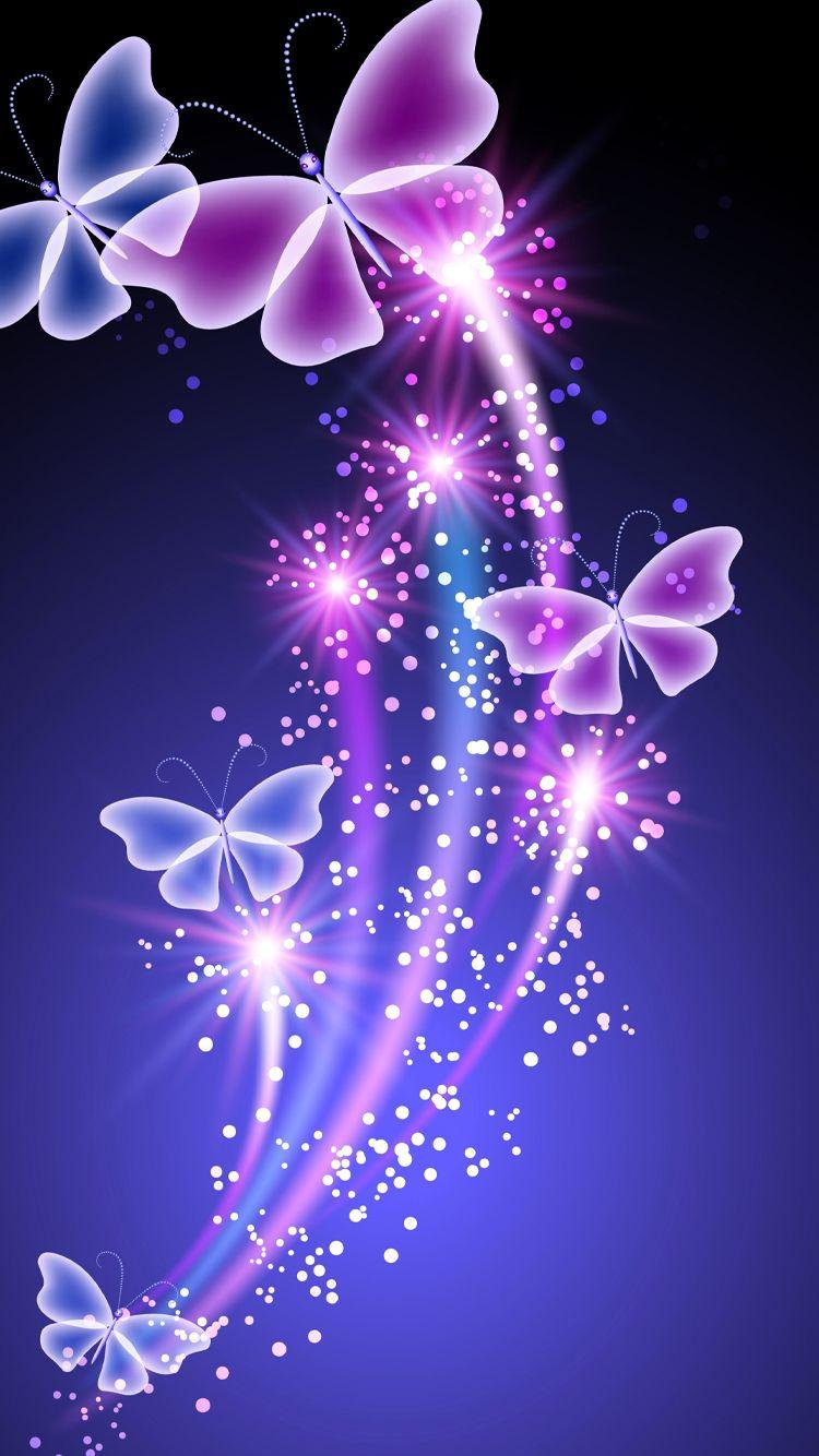 750x1334 Black and Purple Butterfly Wallpaper