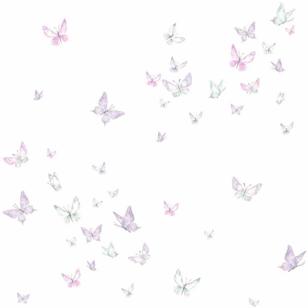 1024x1024 KI0525 Watercolor Butterflies Wallpaper