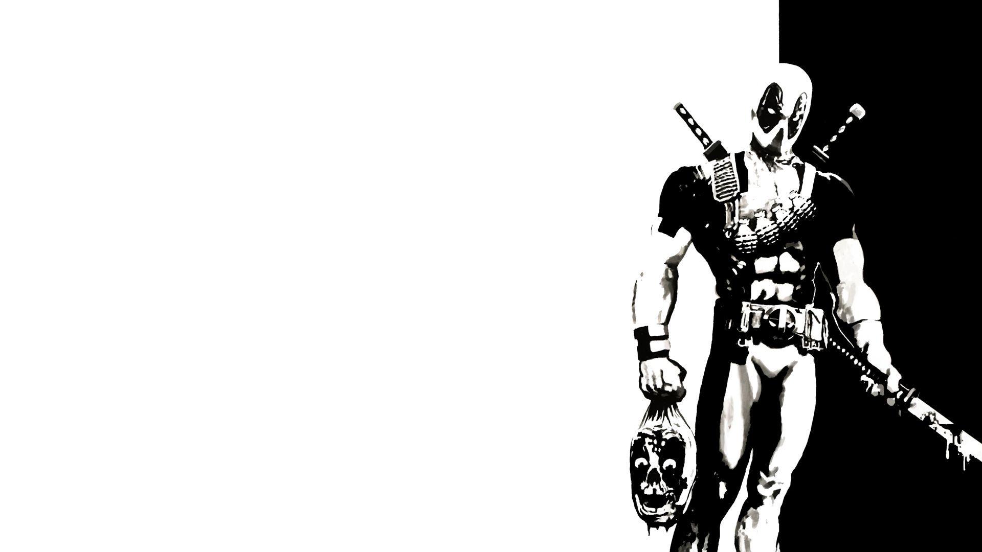 1920x1080 Deadpool Black and White Wallpaper, HD Deadpool Black and White Background