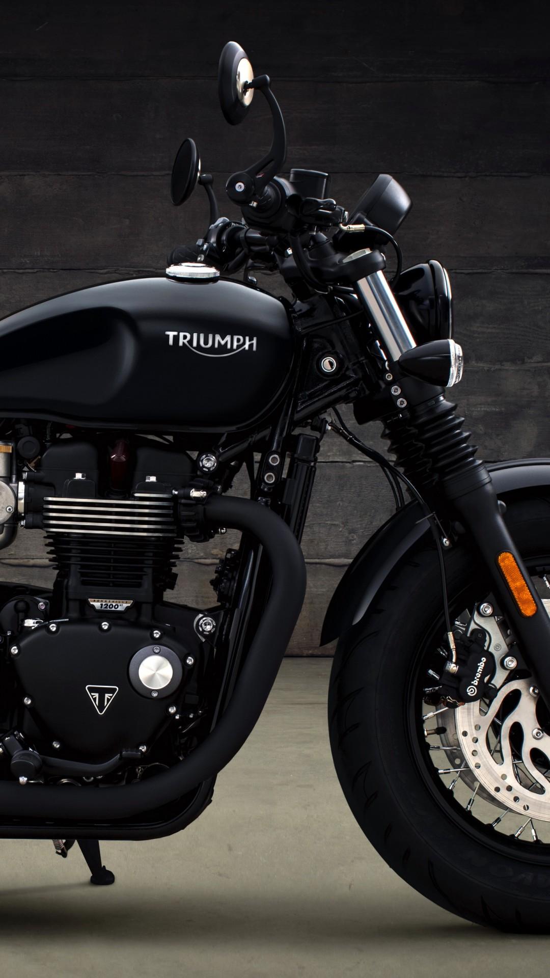 1080x1920 Triumph Bobber Matte Black HD Wallpaper